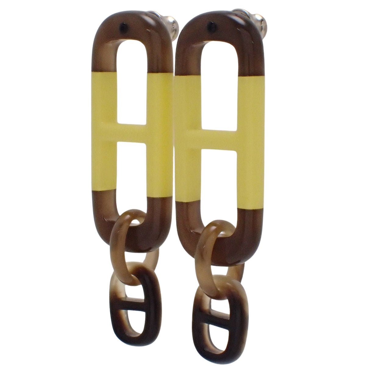 Amar Earrings Buffalo Horn Brown Yellow