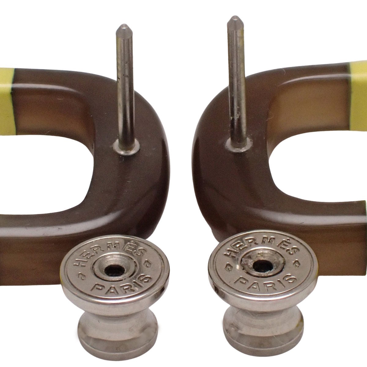 Amar Earrings Buffalo Horn Brown Yellow