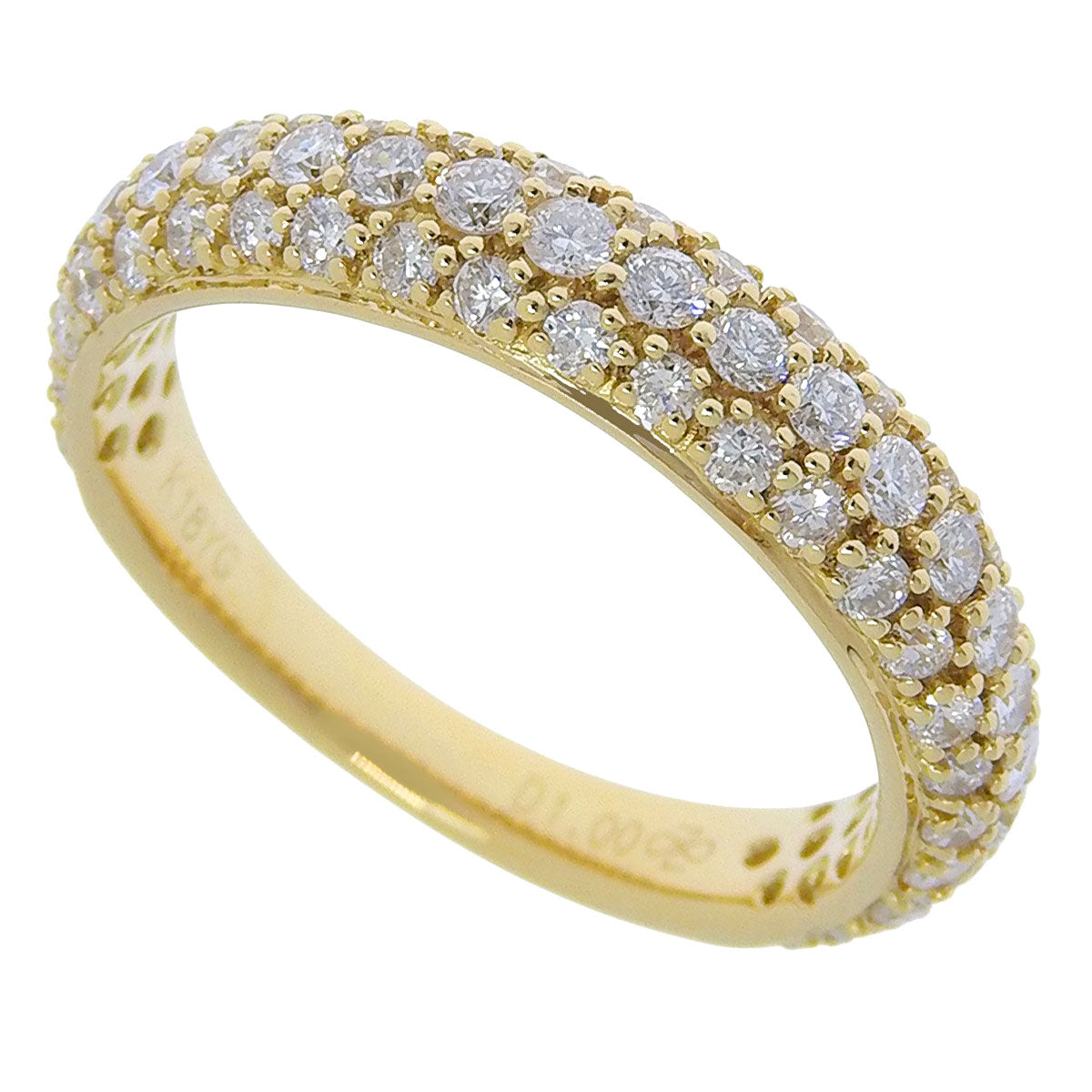 ダイヤモンド パヴェリング D1.00 イエローゴールド K18YG 3.9g