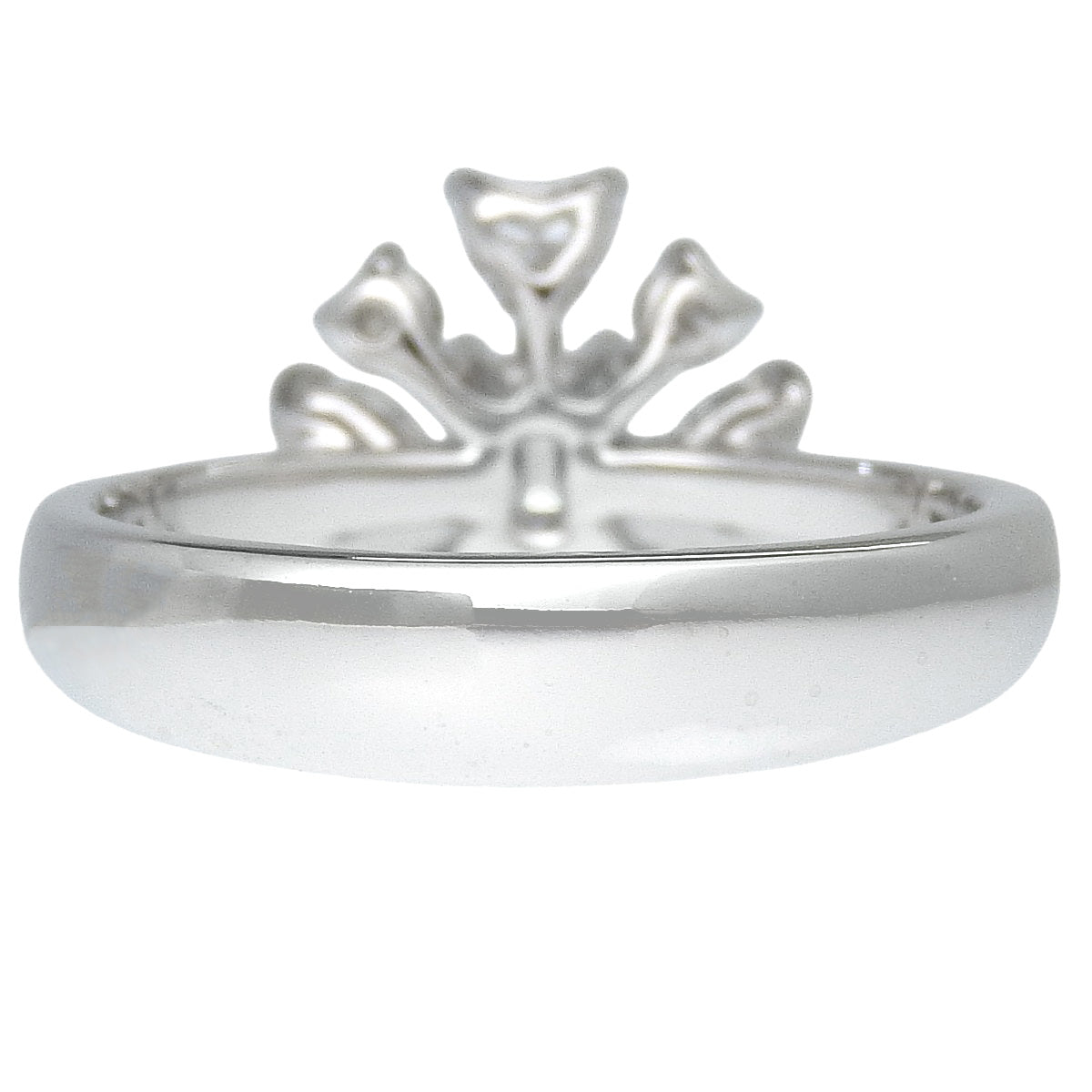 Flower Motif Diamond Ring D0.440,0.237,0.170,0.092 K18WG 4.7g