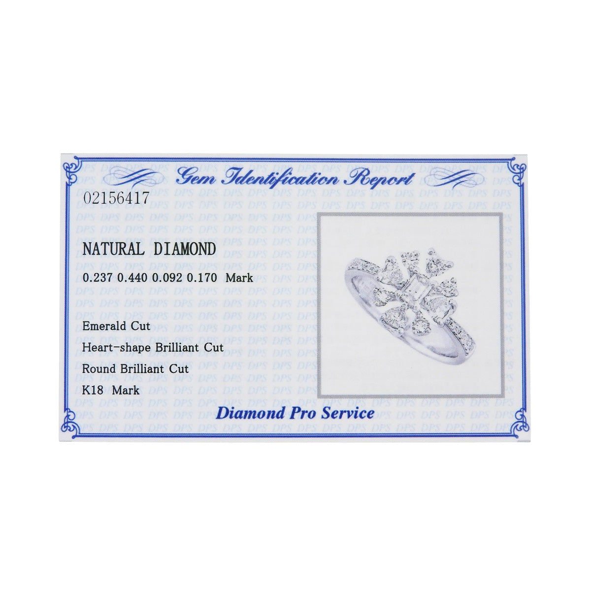 フラワーモチーフ ダイヤモンド リング D0.440,0.237,0.170,0.092 K18WG 4.7g