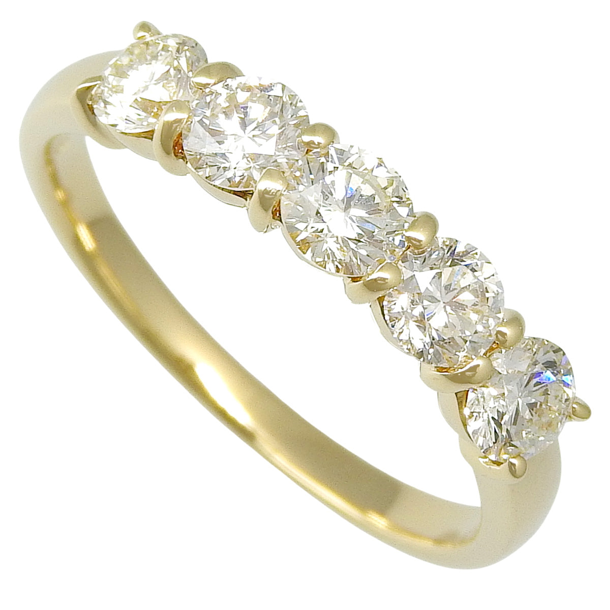 Diamond Ring D1.00 Yellow Gold K18YG Size 13.5 (US 6.5) 3.0g