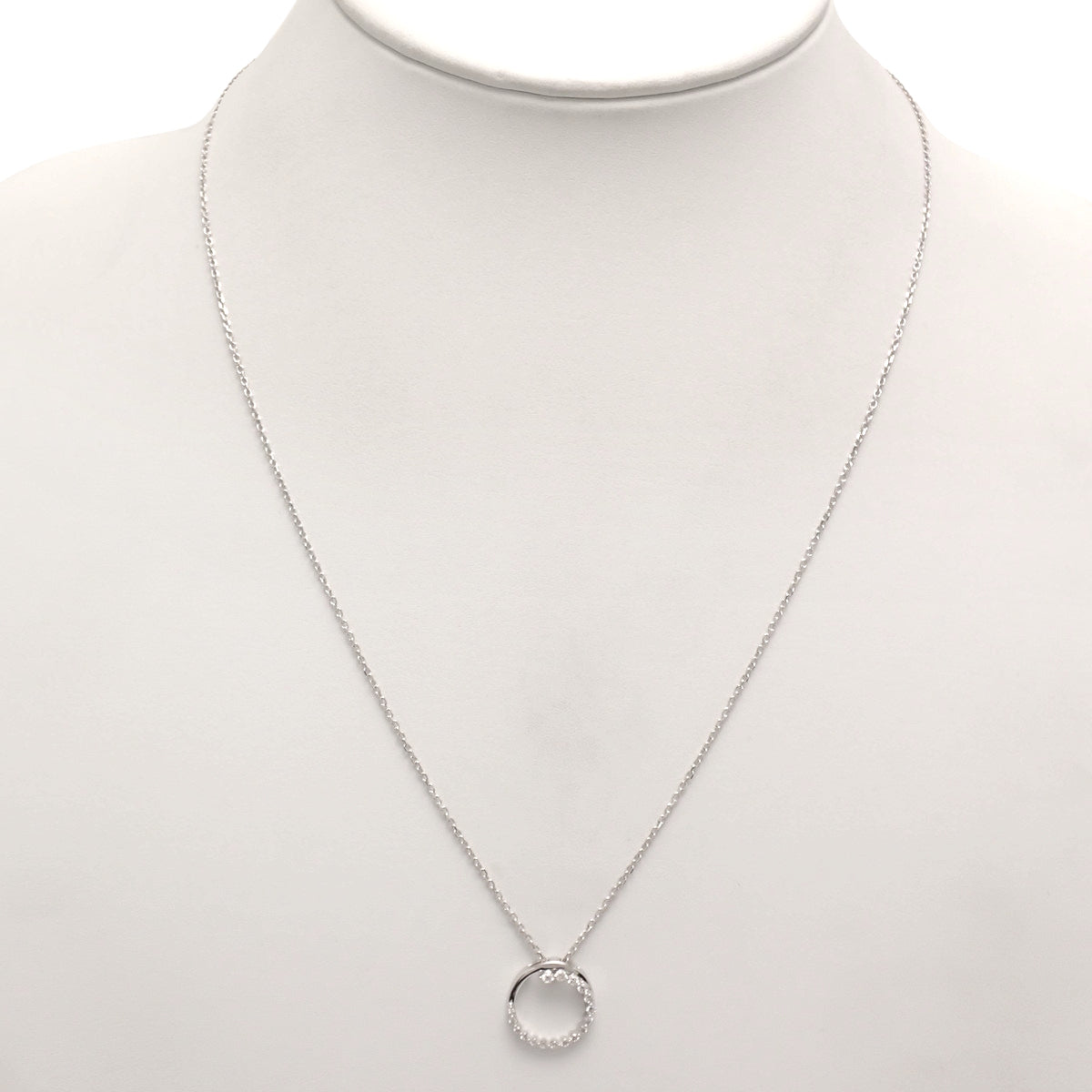 Diamond Circle Necklace D0.20 White Gold K18WG 4.1g