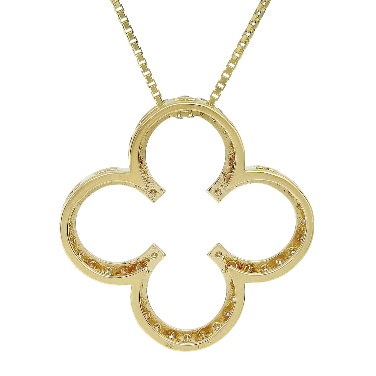 フラワーダイヤモンドネックレス D1.10 イエローゴールド K18YG 8.0g