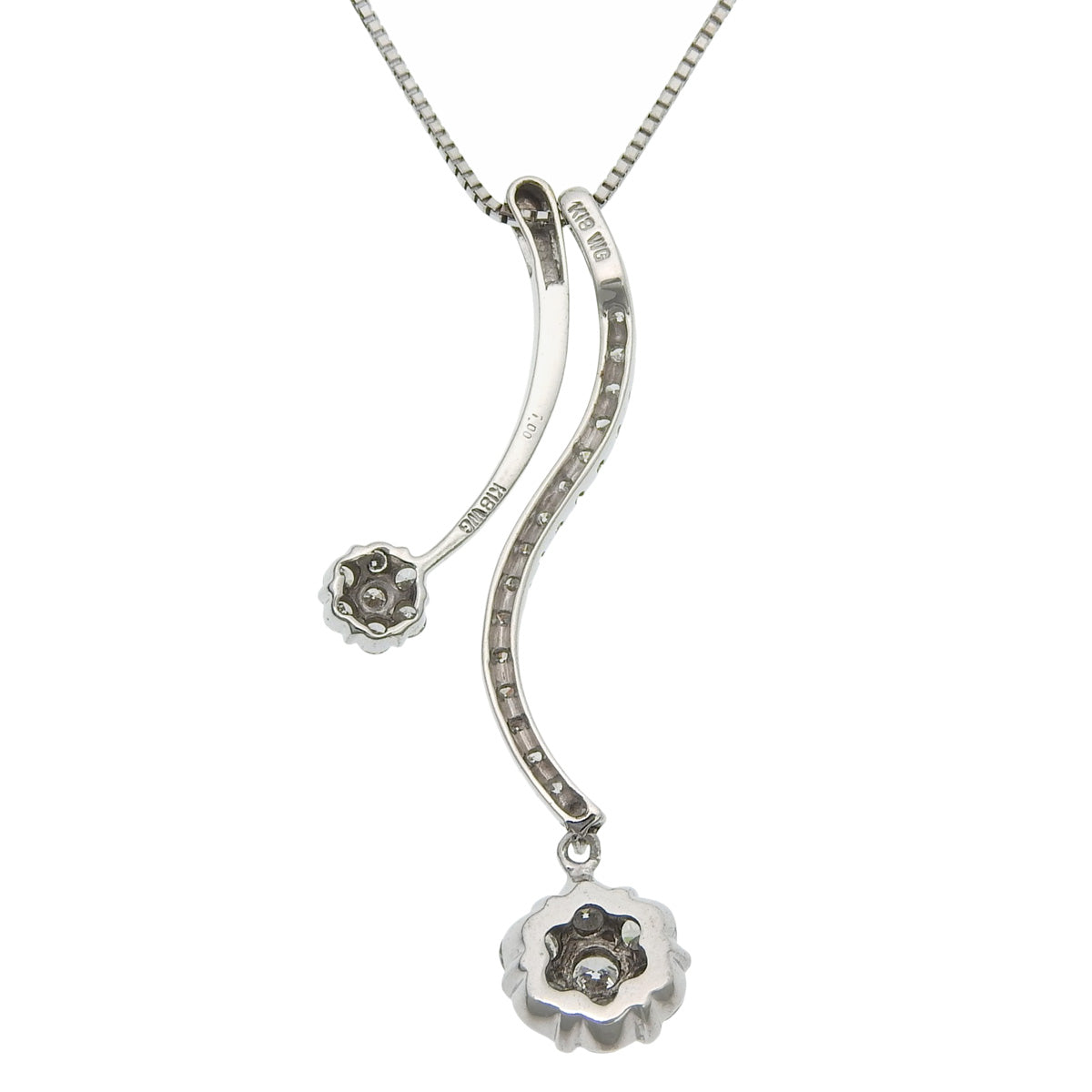 ダイヤモンドネックレス D1.00 ホワイトゴールド K18WG 5.5g