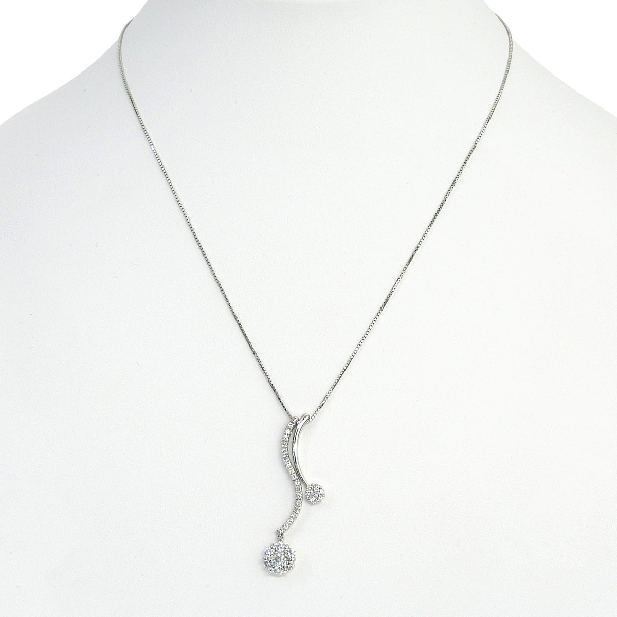 ダイヤモンドネックレス D1.00 ホワイトゴールド K18WG 5.5g