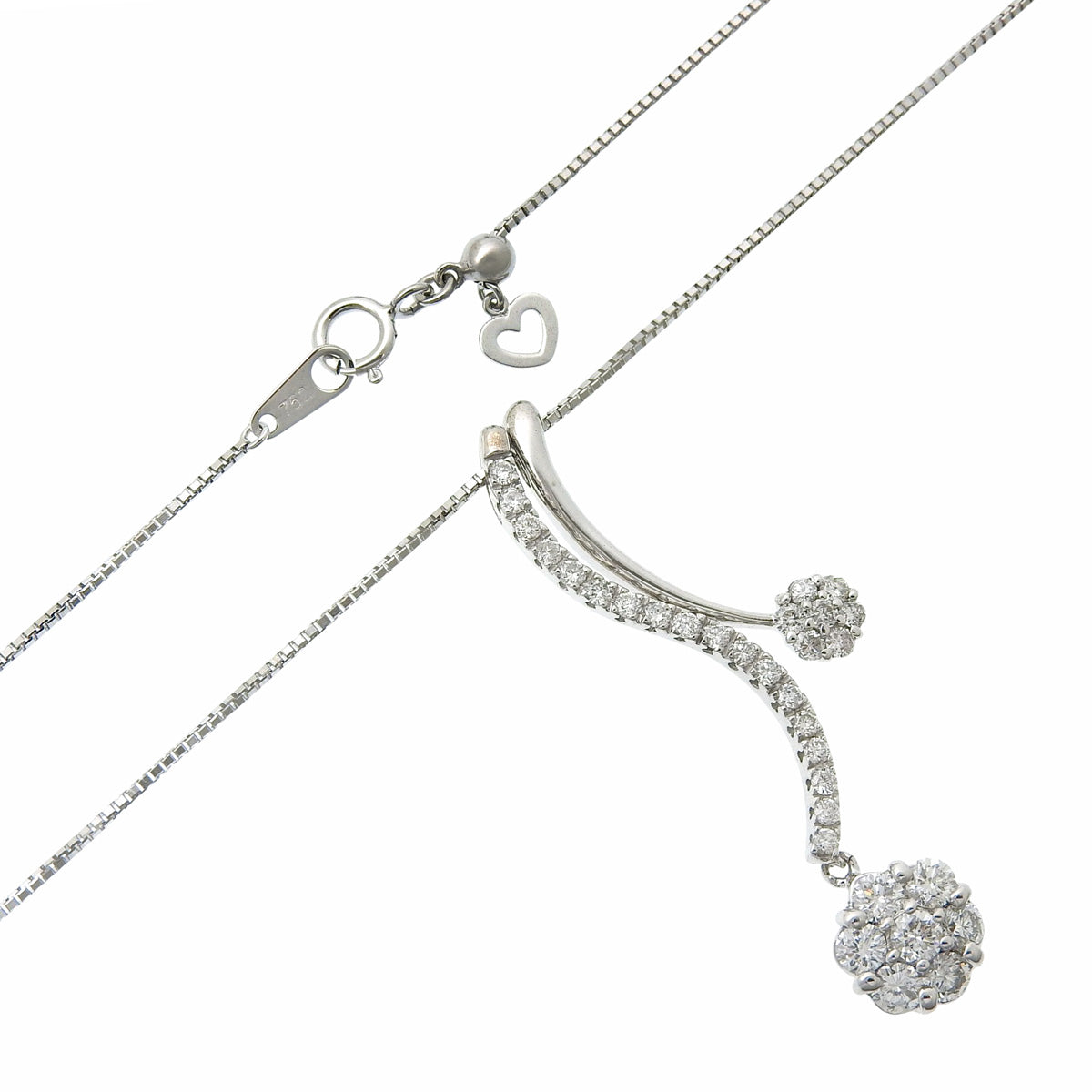 ダイヤモンドネックレス D1.00 ホワイトゴールド K18WG 5.5g