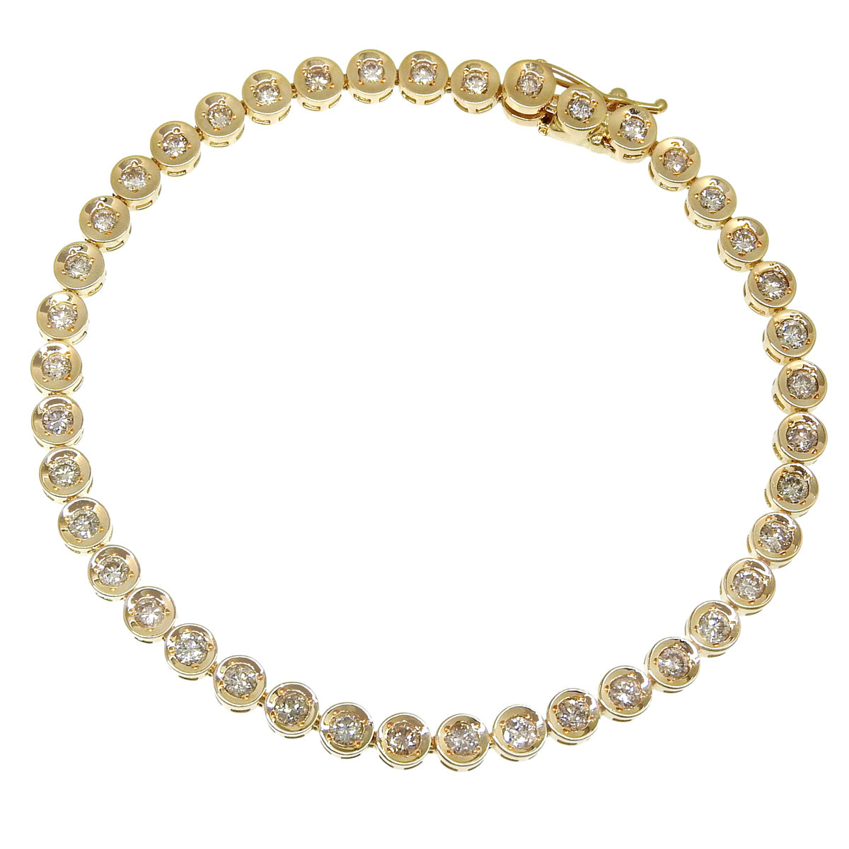 テニスダイヤモンドブレスレット D2.00 イエローゴールド K18YG 9.5g