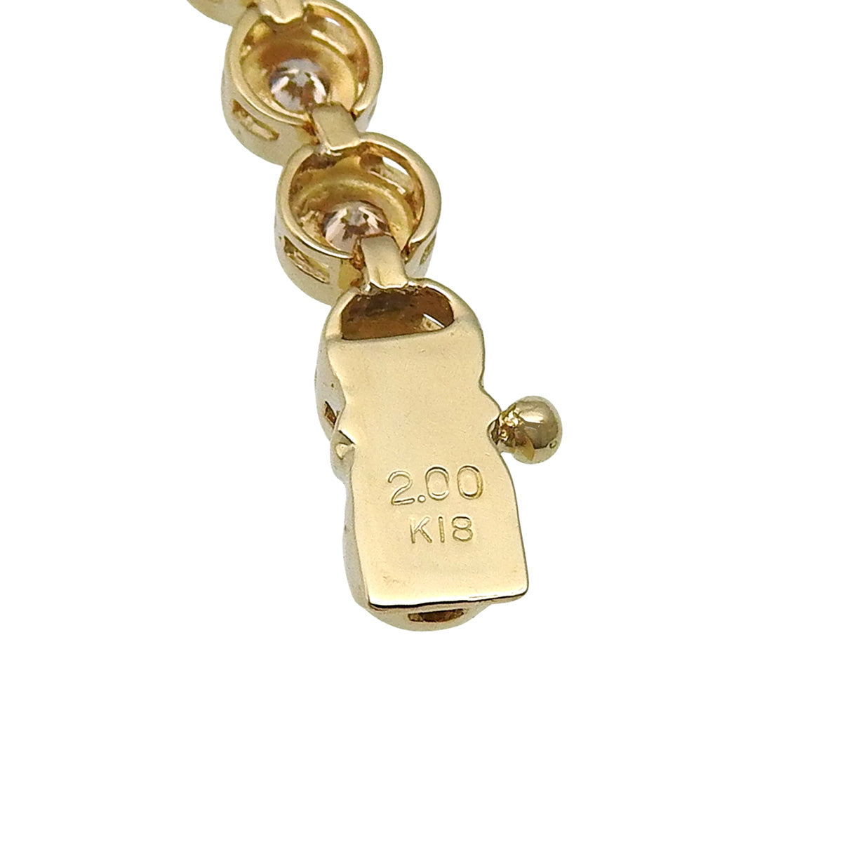 テニスダイヤモンドブレスレット D2.00 イエローゴールド K18YG 9.5g