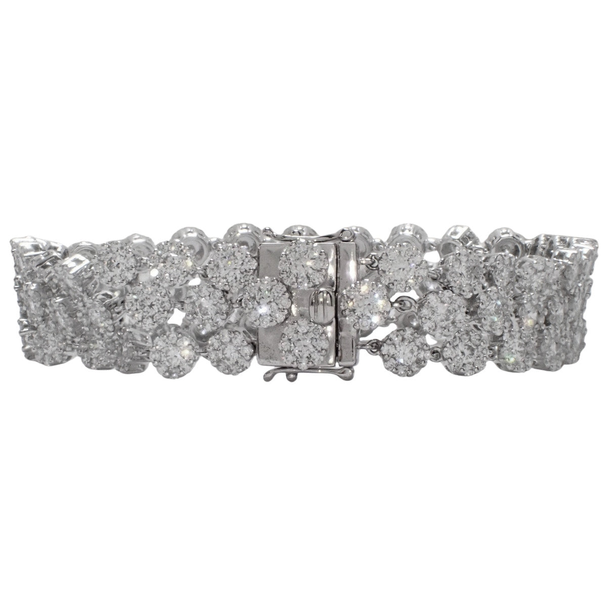 ダイヤモンド 3連 テニス ブレスレット D5.880,6.547 ホワイトゴールド K18WG 29.2g