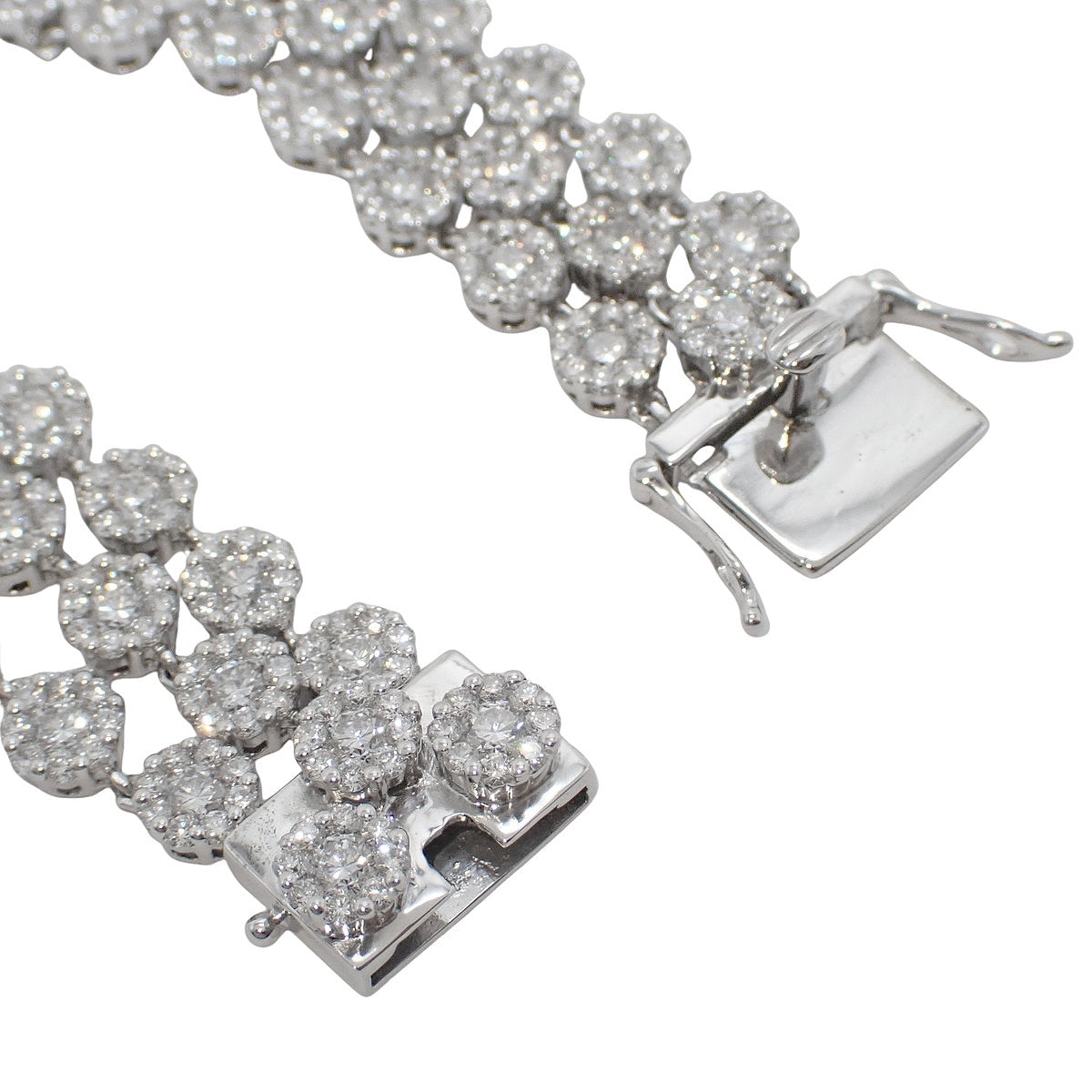 ダイヤモンド 3連 テニス ブレスレット D5.880,6.547 ホワイトゴールド K18WG 29.2g