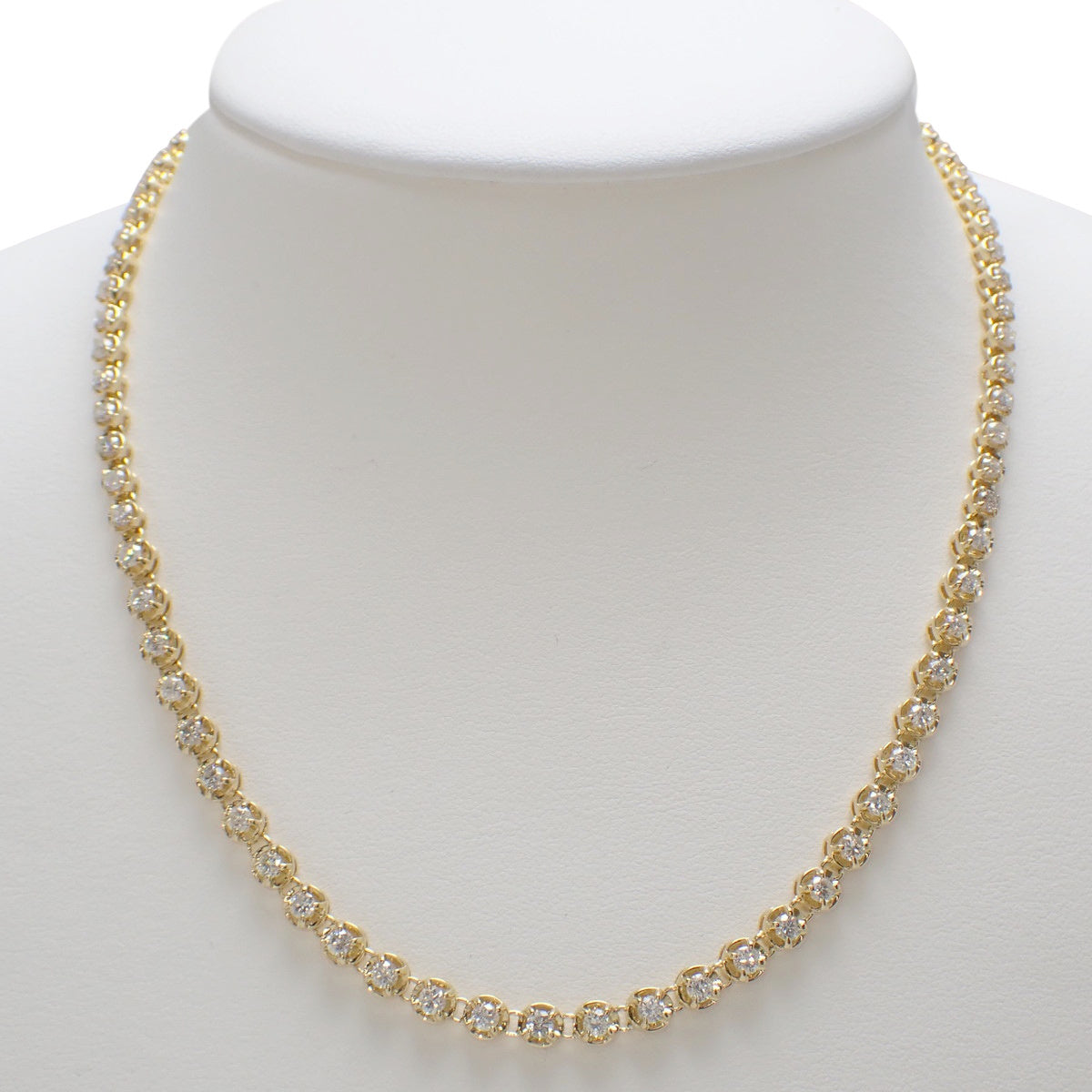 Tennis Diamond Necklace D6.60 Yellow Gold K18YG 23.8g