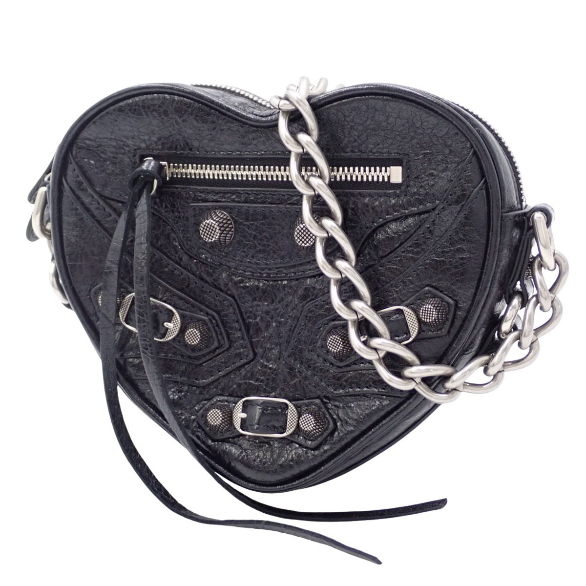 Lucagol Heart Mini Bag in Black Leather 722781