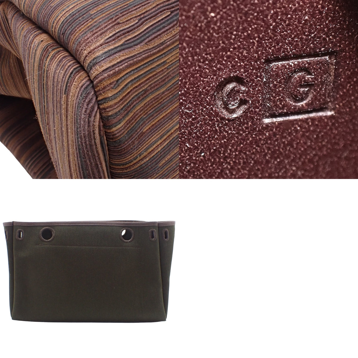 エールバッグ カバスPM トワルオフィシエ ヴィブラート レザー ダークブラウン マルチカラー ゴールド金具 □G刻印