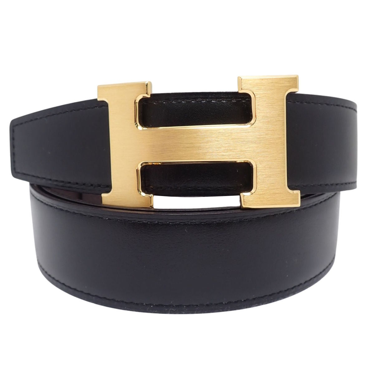 リバーシブル コンスタンスベルト Hベルト 90 ボックスカーフ トリヨンクレマンス ブラック ショコラ W刻印