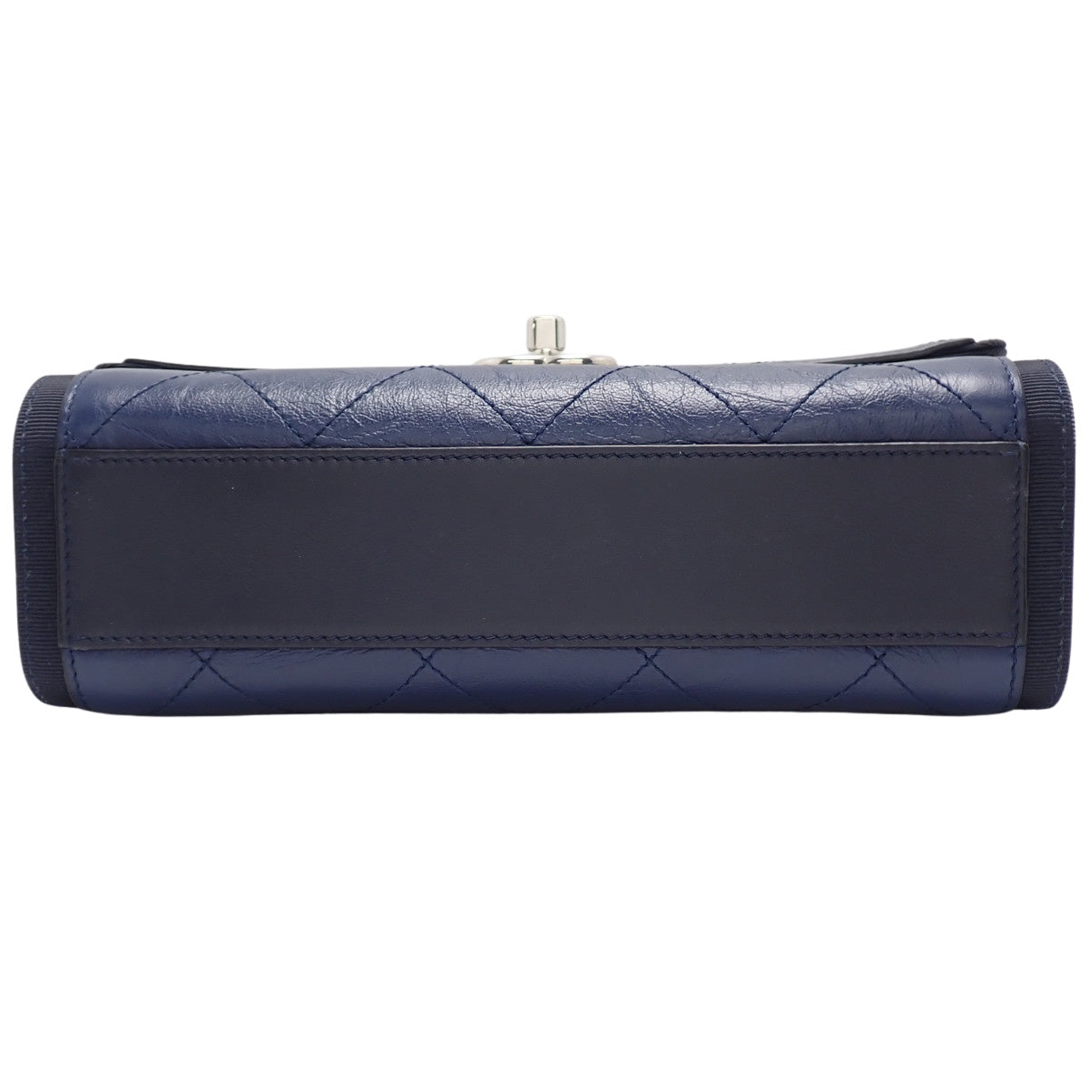 海军蓝皮革绗缝 Coco Mark 链条单肩包