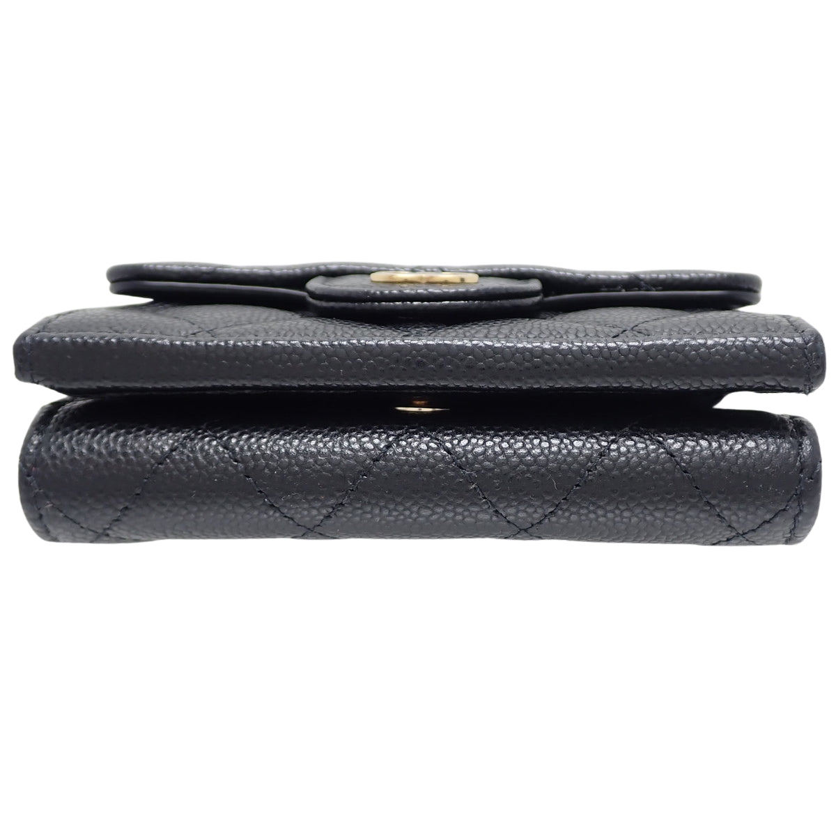 マトラッセ ココマーク 三つ折り財布 キャビアスキン ブラック A84401
