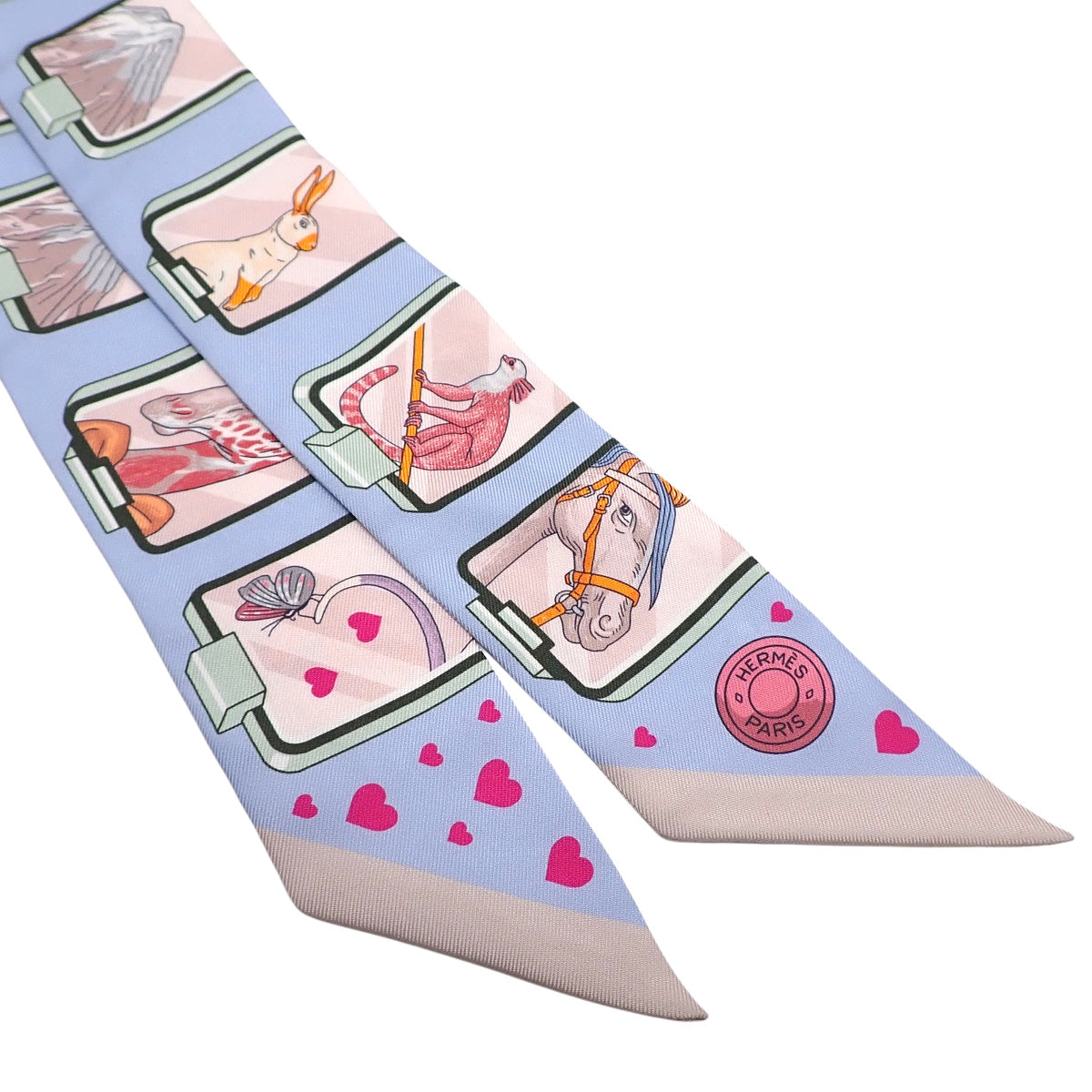 HERMES STORY エルメス・ストーリー ツイリー シルク ブルーペール ローズ ヴェール H063875S 05