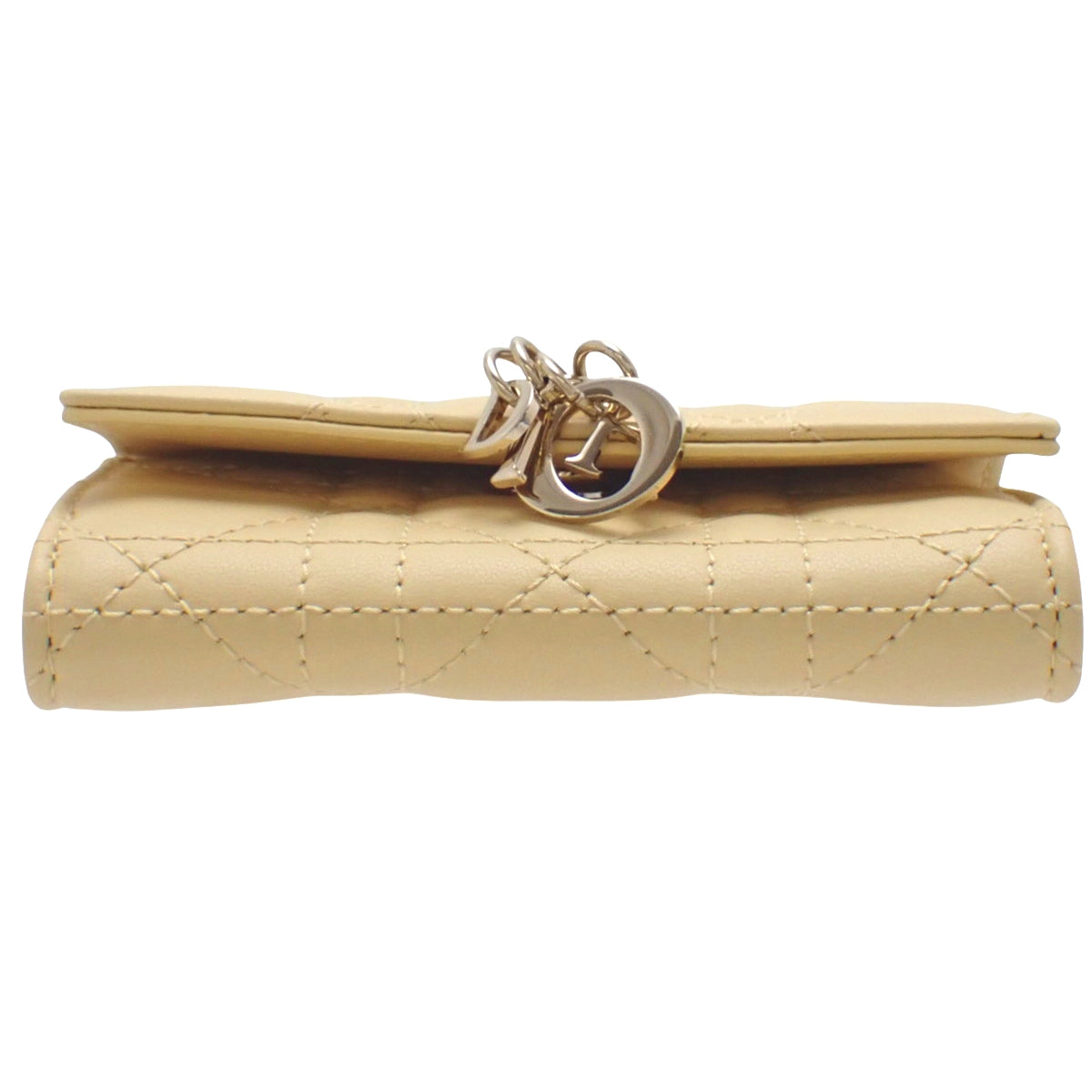 Cannage My Dior Glycine Wallet in Beige and Yellow Lambskin (S0966ONIW)