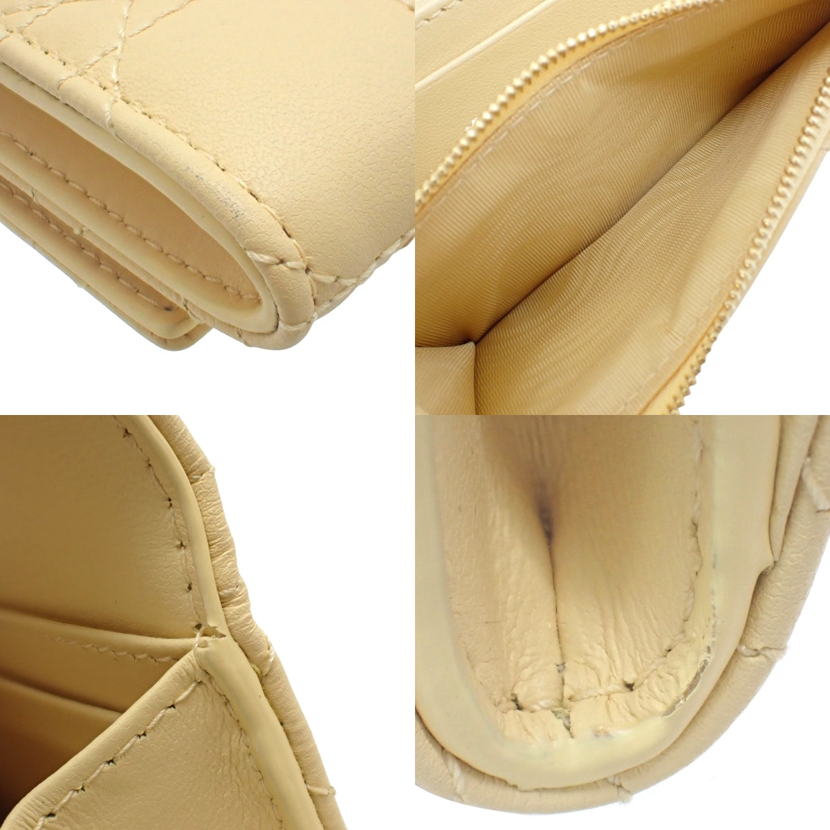 Cannage My Dior Glycine Wallet in Beige and Yellow Lambskin (S0966ONIW)