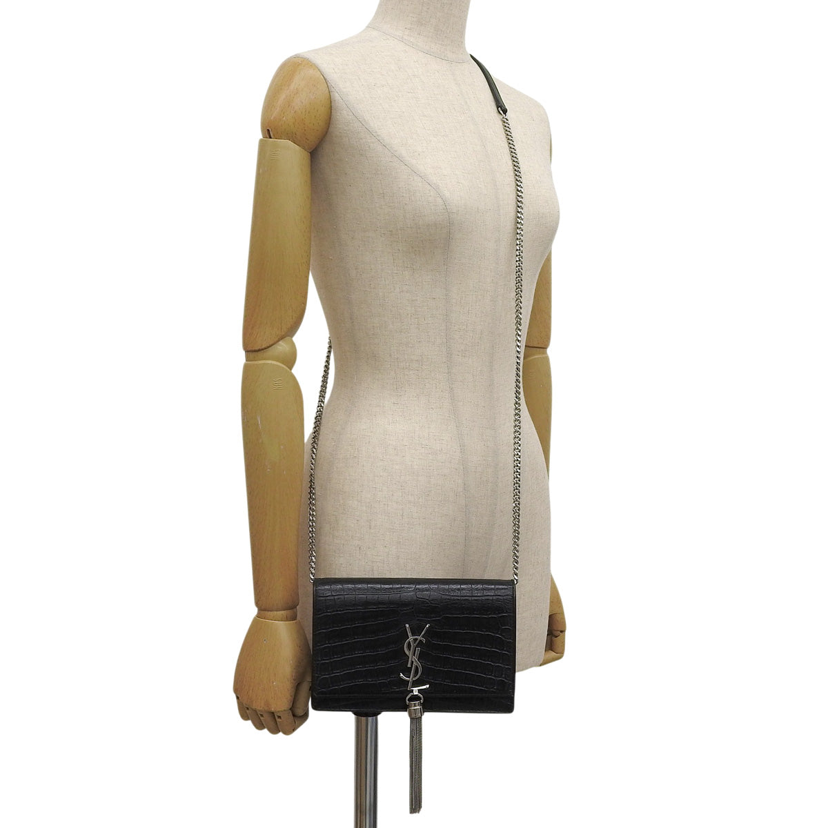 ケイト チェーンウォレット レザー ブラック 452159