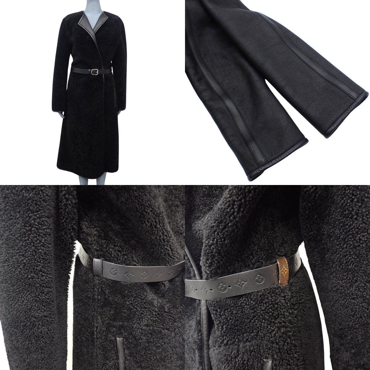 Reversible Mouton Long Coat, Size 34