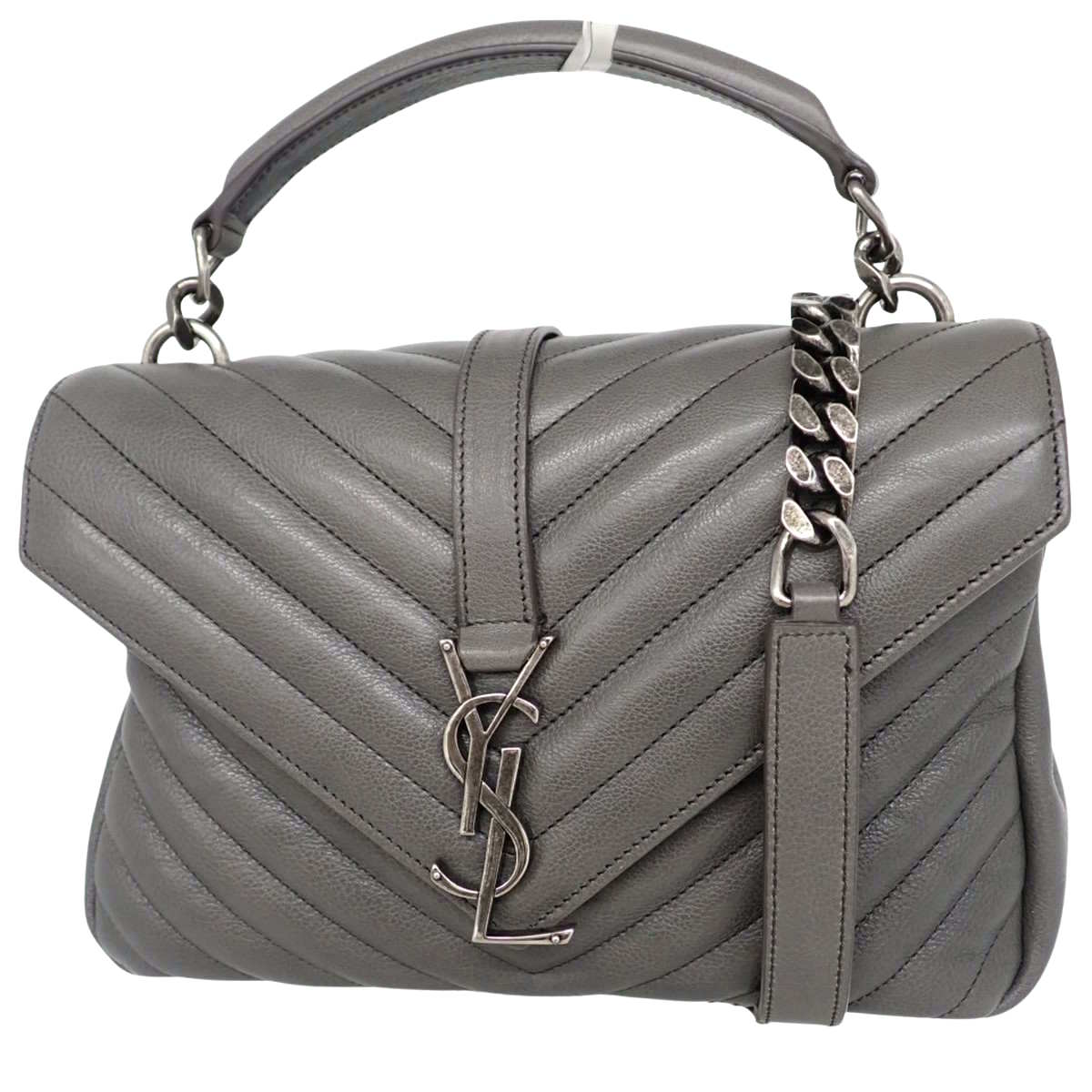 カレッジ ミディアム レザー グレー 392737