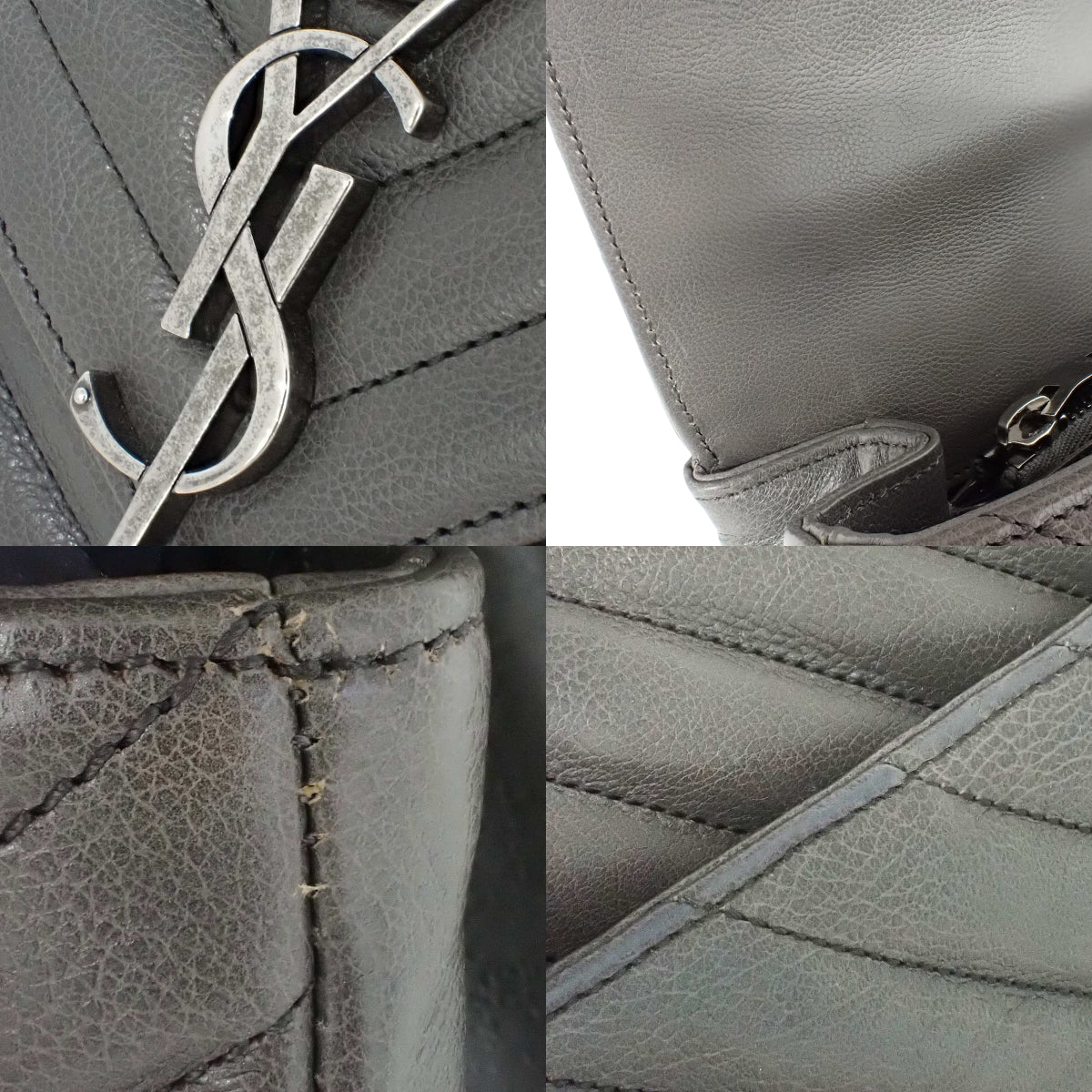 カレッジ ミディアム レザー グレー 392737