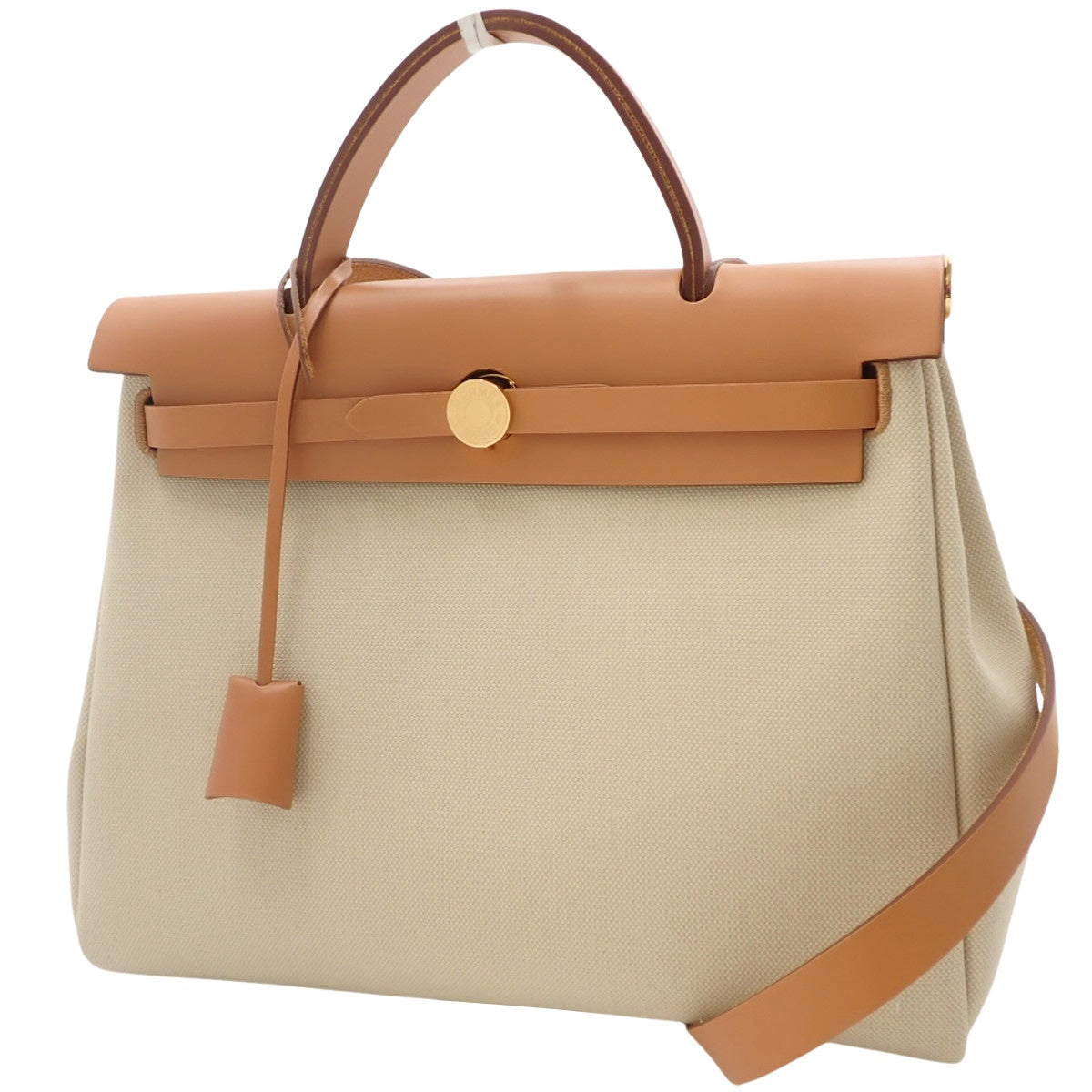 エールバッグジップPM トワルアッシュ レザー ベージュ ブラウン ゴールド金具 B刻印