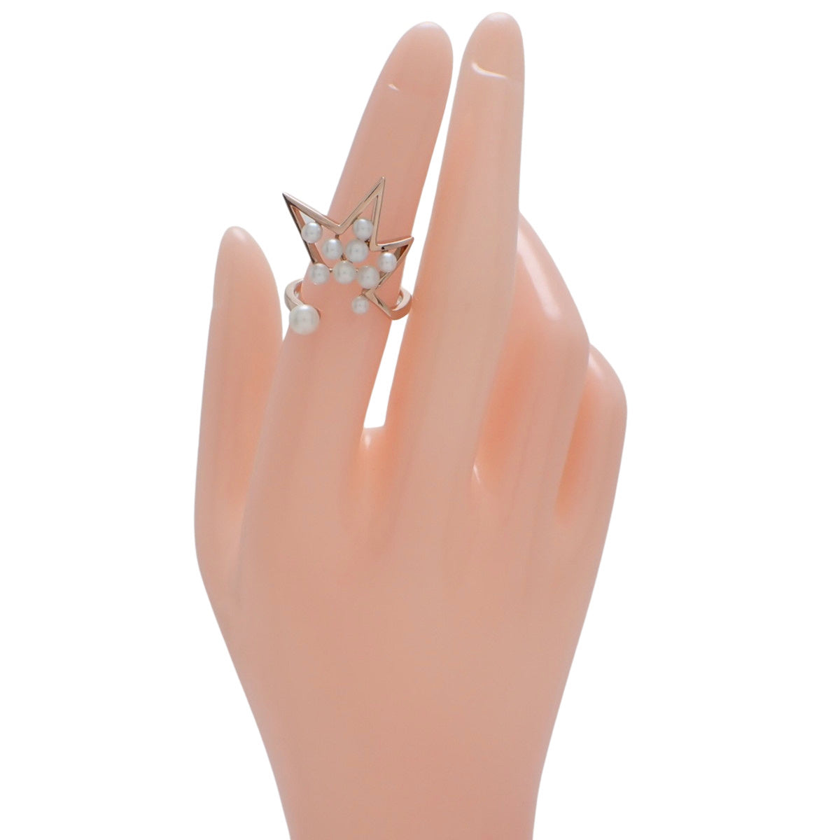 アブストラクト スター リング パール ピンクゴールド K18PG 5.2g