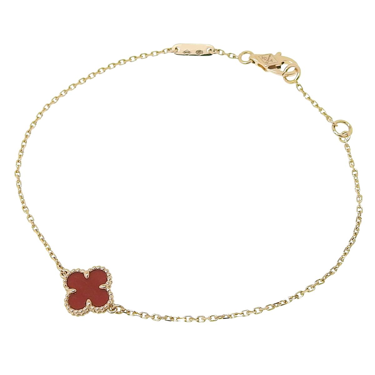 Sweet Alhambra Bracelet Carnelian K18PG 1.9g