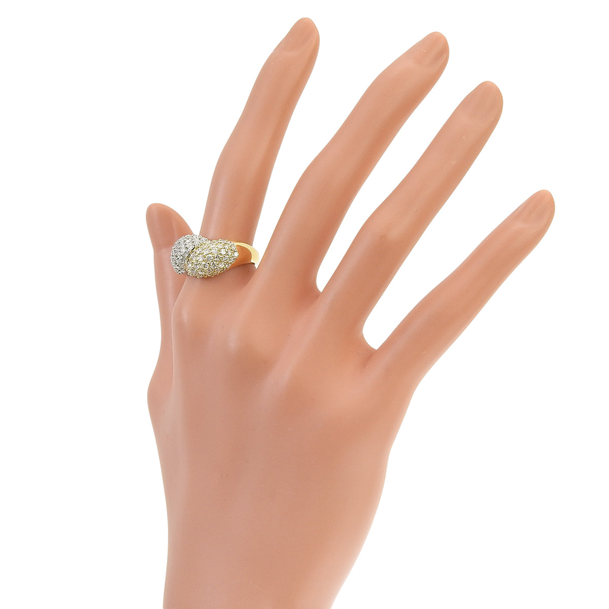 バイカラー ダイヤモンド リング D1.55 K18YG Pt900 9.0g