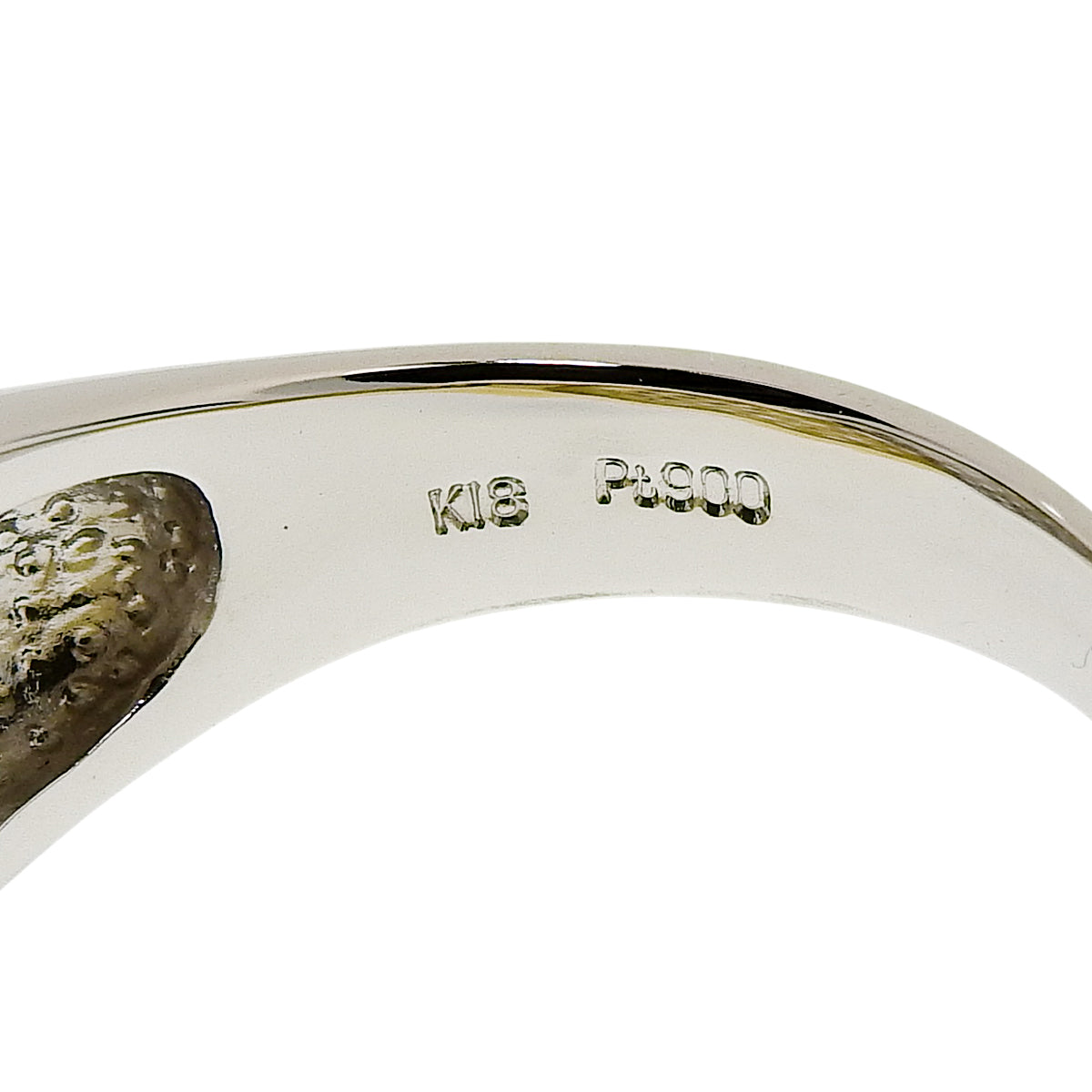 バイカラー ダイヤモンド リング D1.55 K18YG Pt900 9.0g