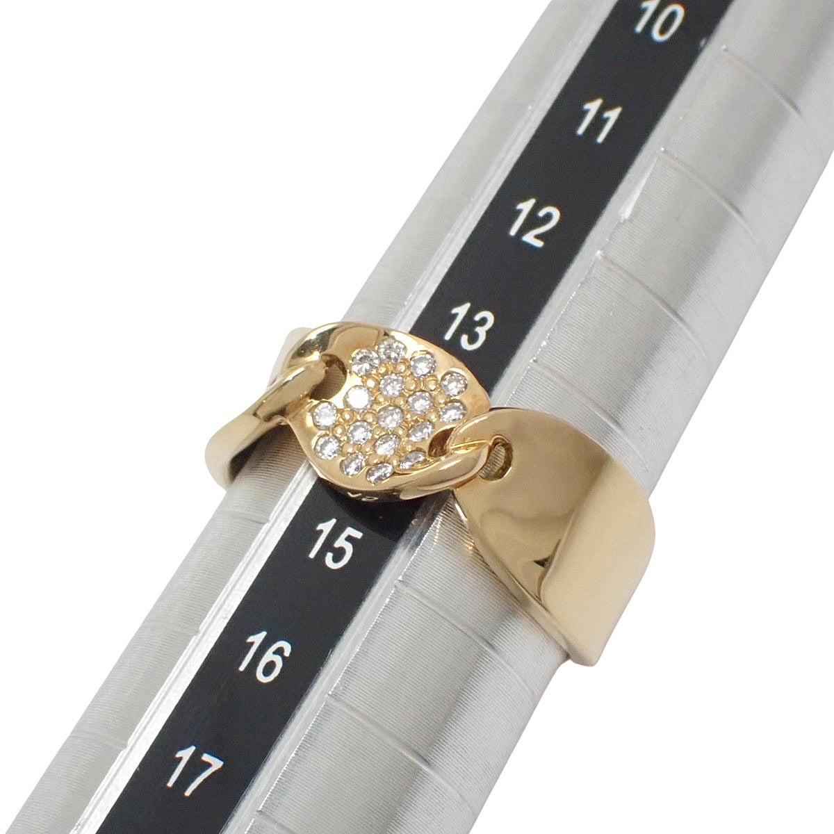 パヴェダイヤ リング ダイヤモンド D0.16 イエローゴールド K18YG 6.9g