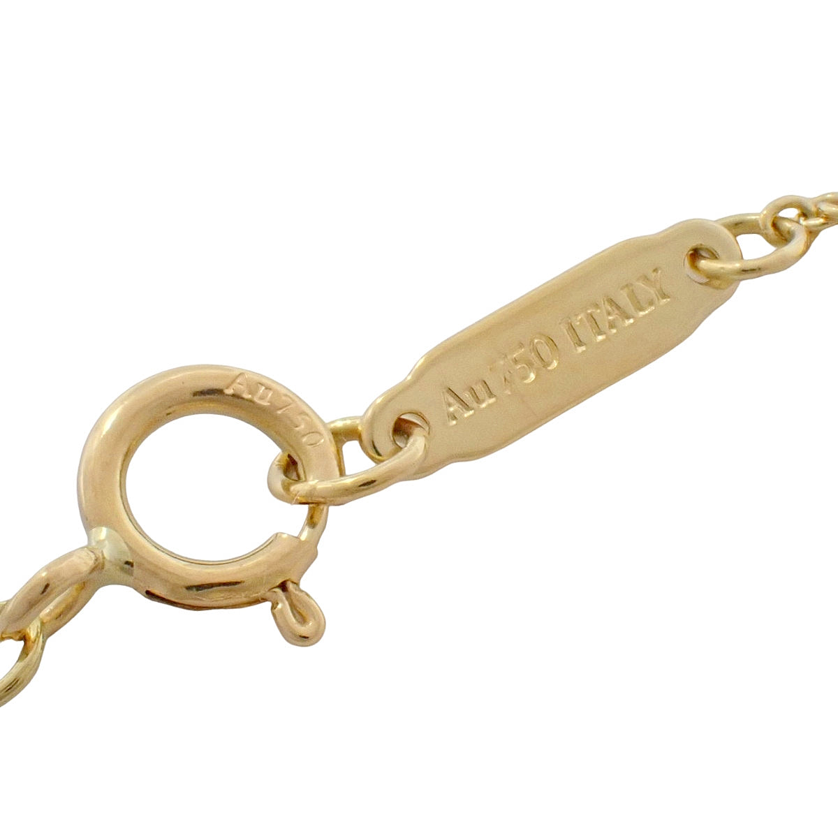 T Smile Pendant with Small Diamond in 18K Yellow Gold, 2.5g