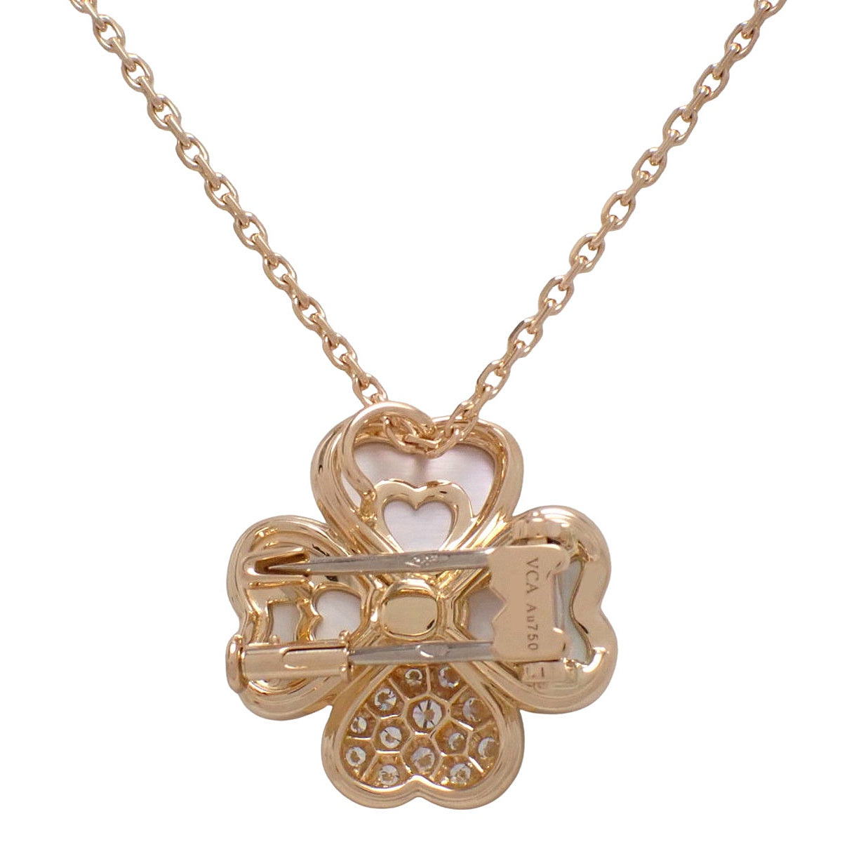 コスモス クリップ ペンダント ミディアム ダイヤモンド/マザーオブパール ピンクゴールド K18PG 10.9g