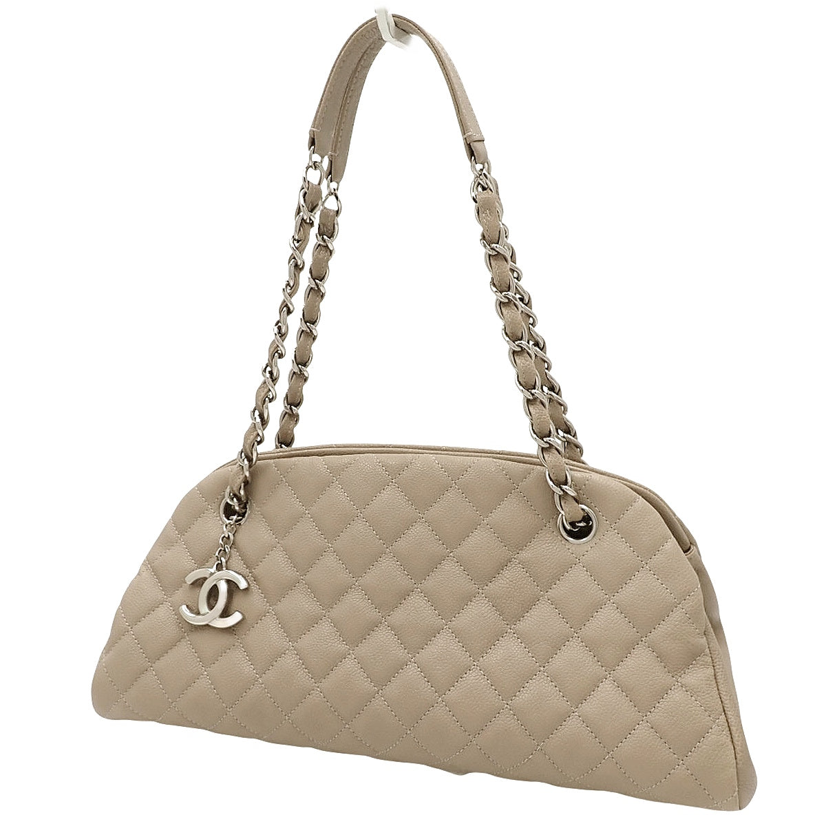 マトラッセ マドモアゼル ボーリングバッグ キャビアスキン グレージュ A50556