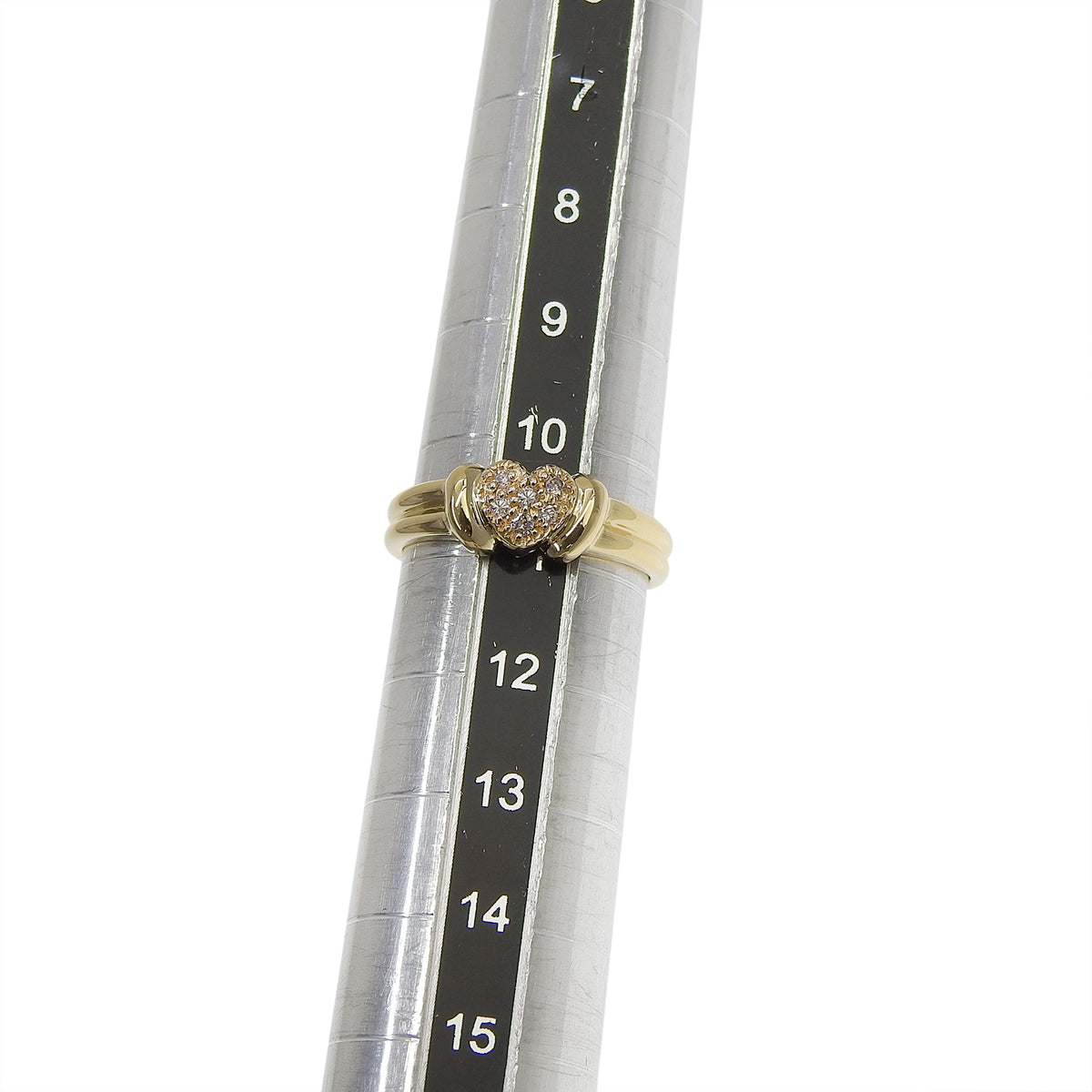 钻石心形戒指，钻石直径0.07克拉，18K黄金，4.0克