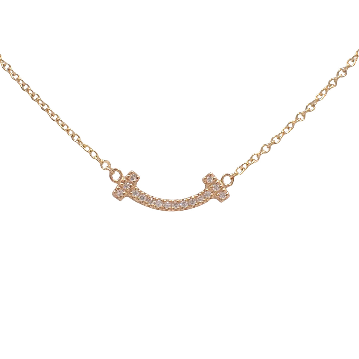 スマイル ペンダント ミニ ダイヤモンド ピンクゴールド K18PG 2.5g