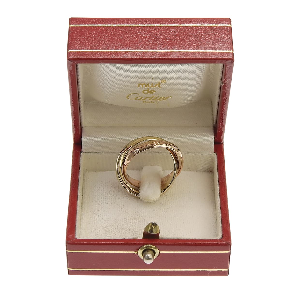 卡地亚三重戒指 K18YG K18PG K18WG 7.8克