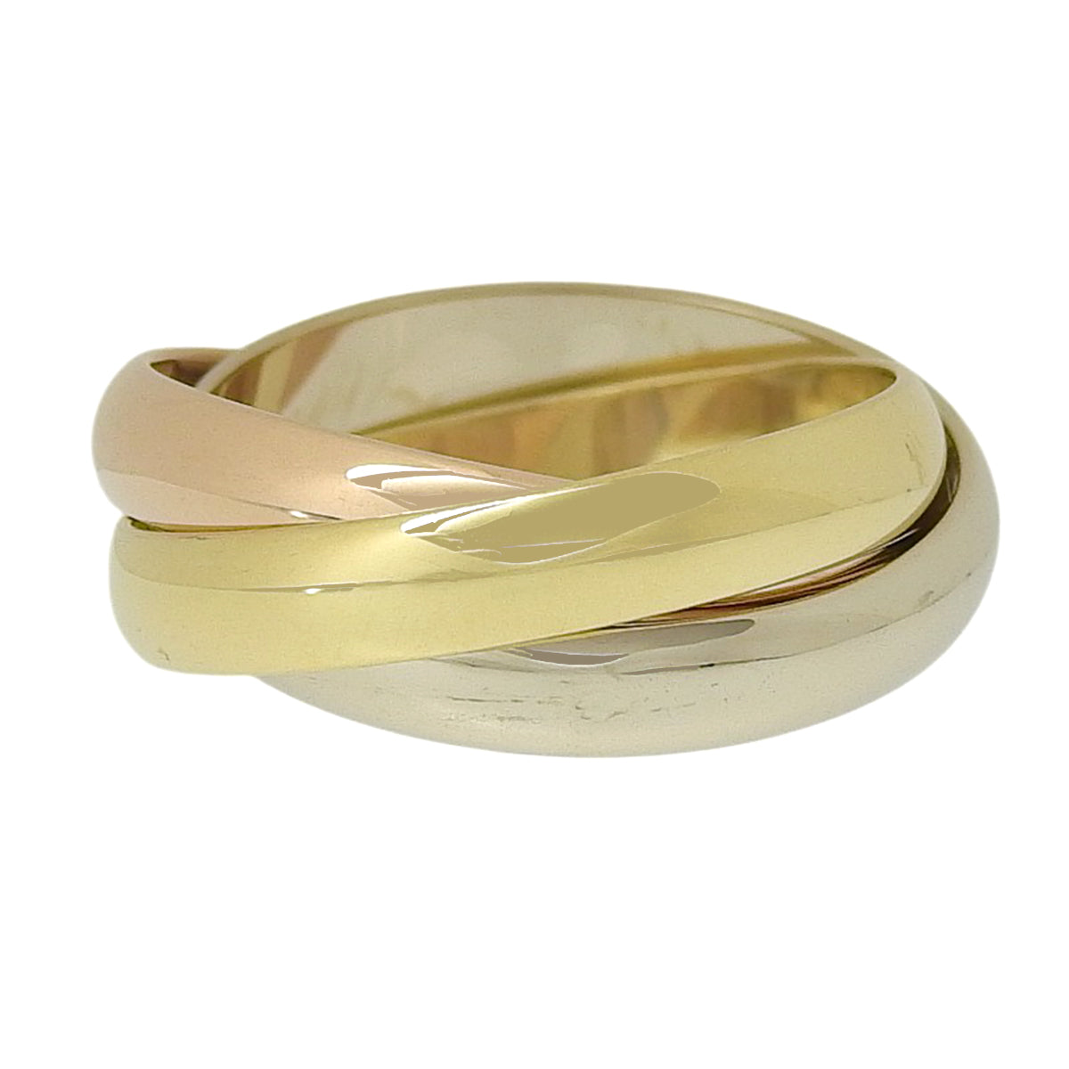 卡地亚三重戒指 K18YG PG WG 7.8克