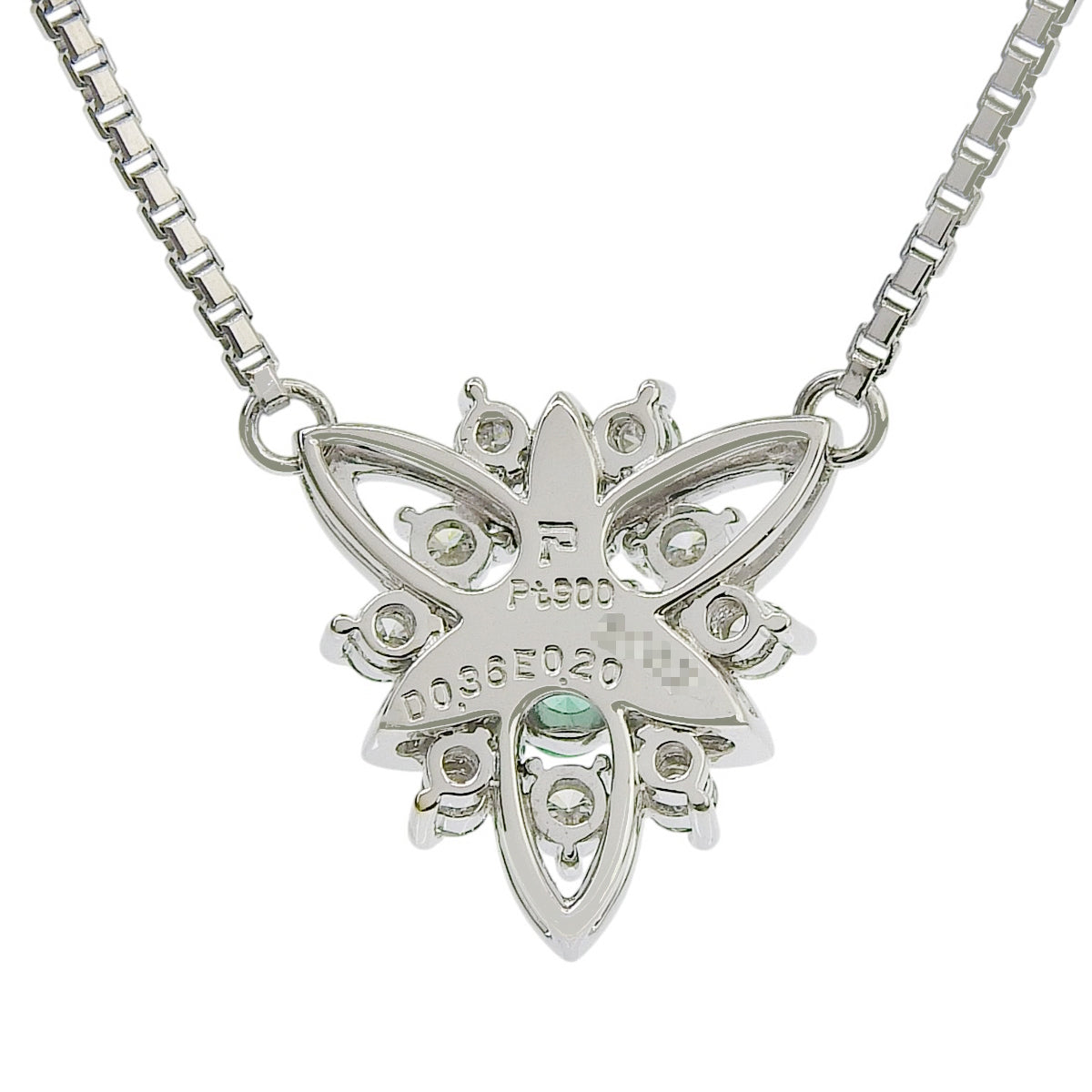 エメラルド ダイヤモンド ネックレス E0.20/D0.36 Pt900 13.1g