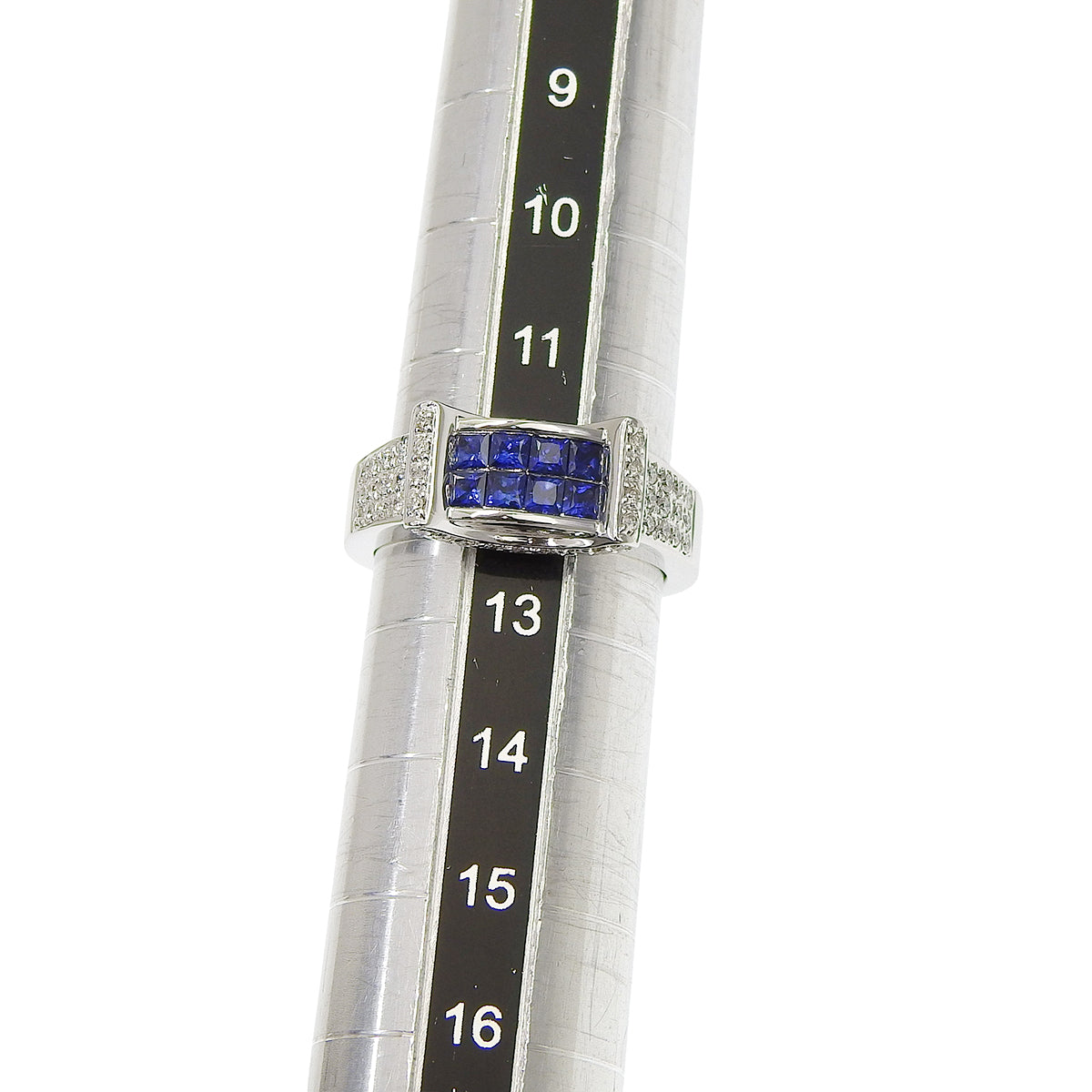 サファイア ダイヤモンド リング S0.67/D0.32 ホワイトゴールド K18WG 8.0g