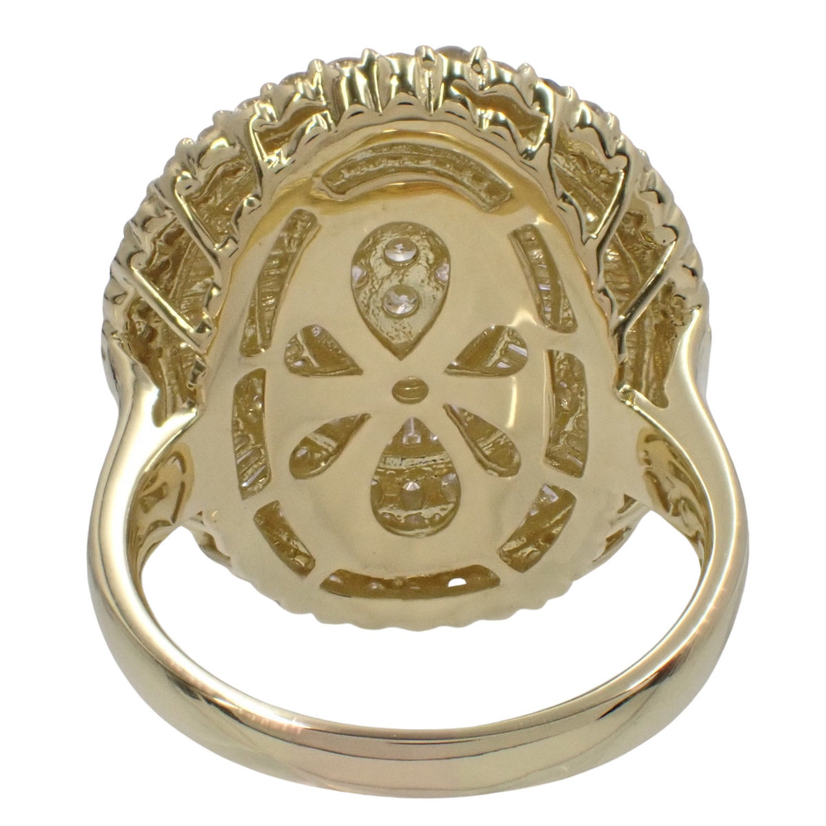 密镶钻石戒指，直径2.70克拉，18K黄金，17号（57号），重14.4克