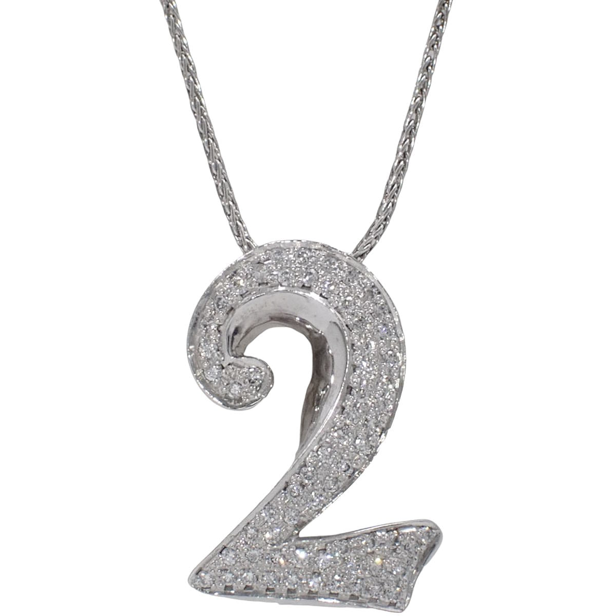 No.2 Diamond Necklace D0.65 White Gold K18WG 17.8g