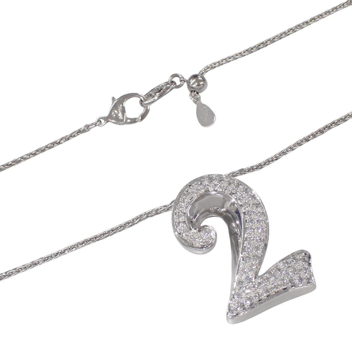 No.2 ダイヤモンドネックレス D0.65 ホワイトゴールド K18WG 17.8g