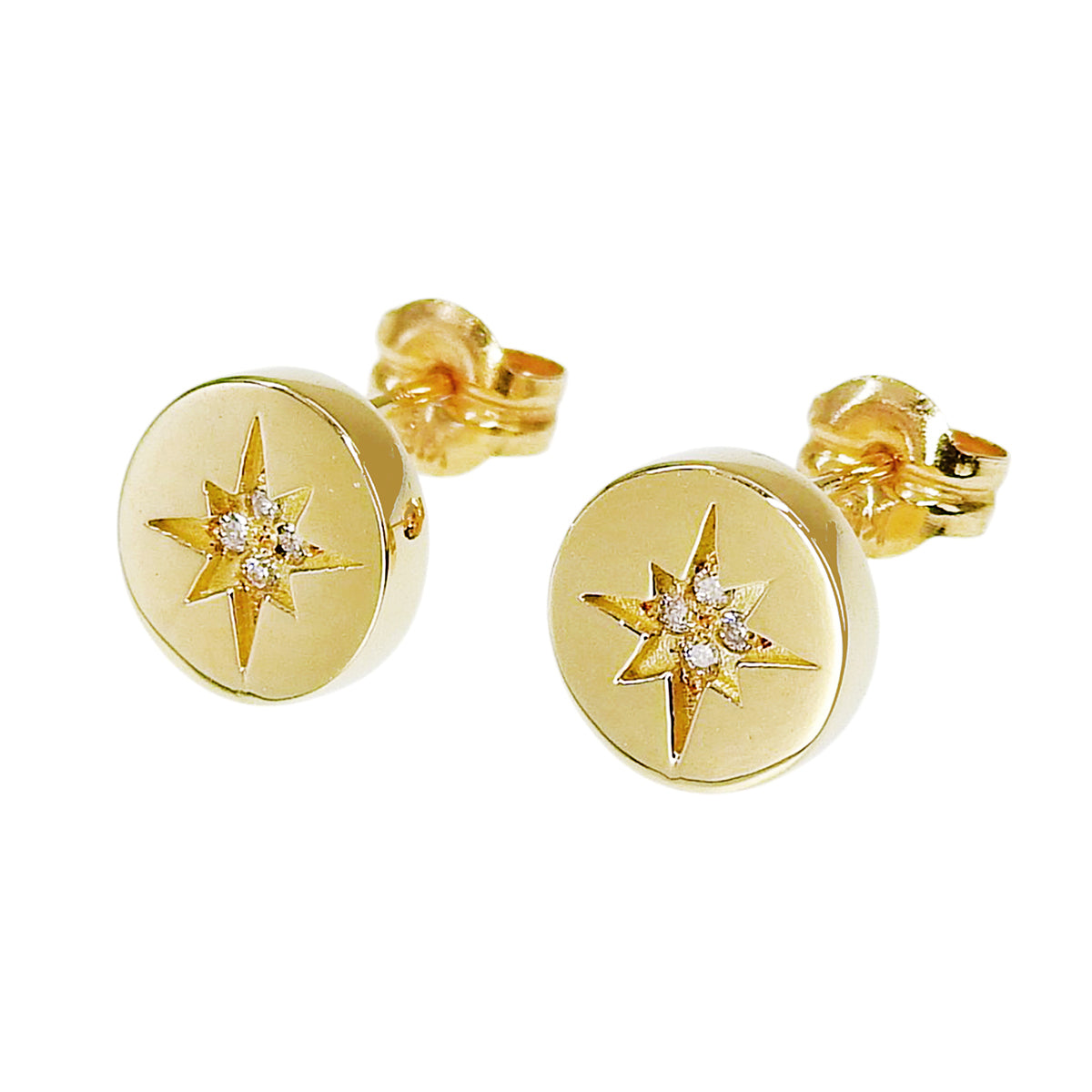 ダイヤモンド ピアス D0.02,0.02 イエローゴールド K18YG 3.0g