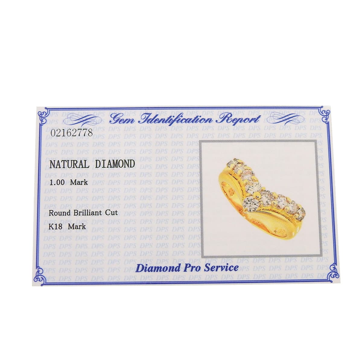 Diamond V Ring D1.00 Yellow Gold K18YG 3.3g