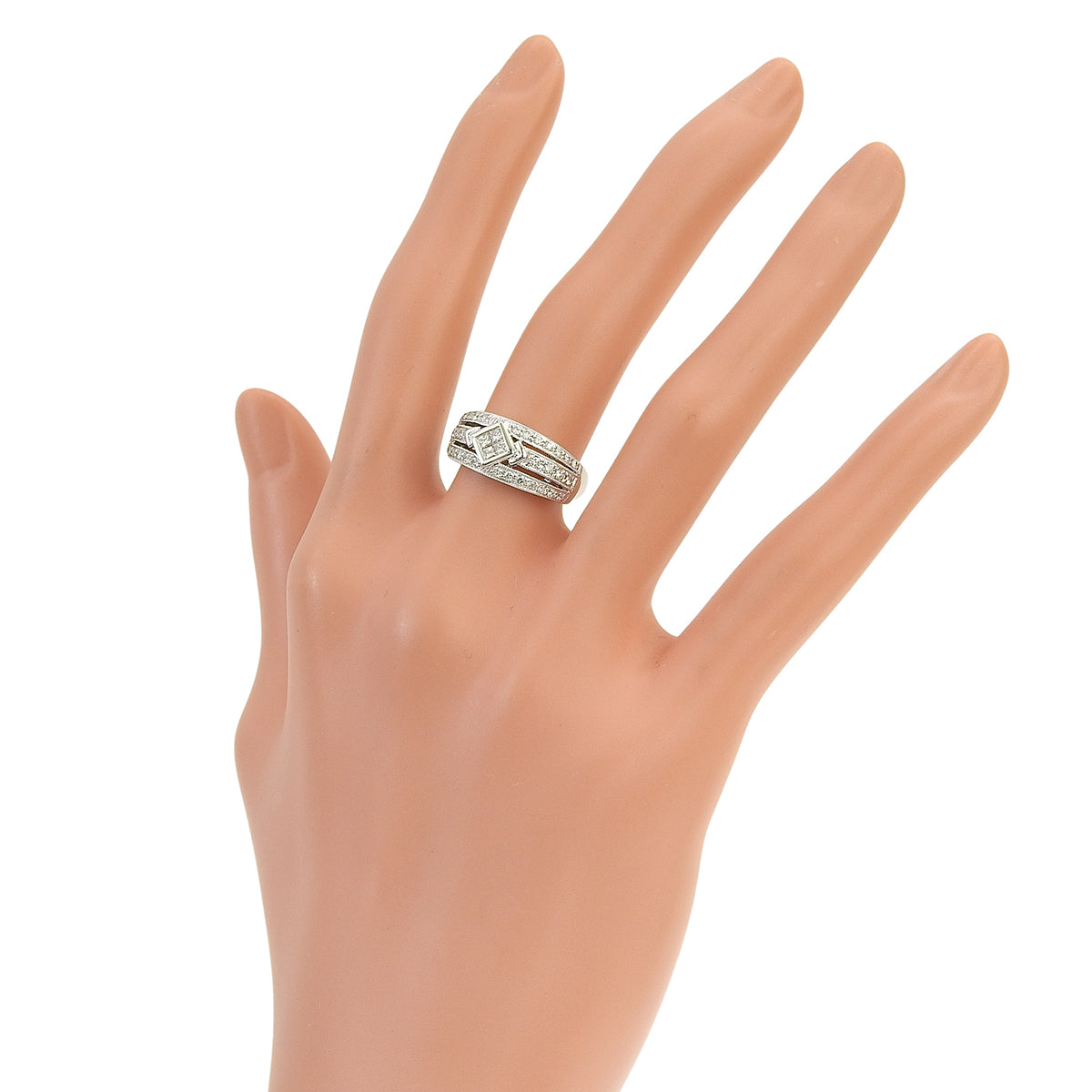 ダイヤモンド リング D0.35,0.16 ホワイトゴールド K18WG 6.4g