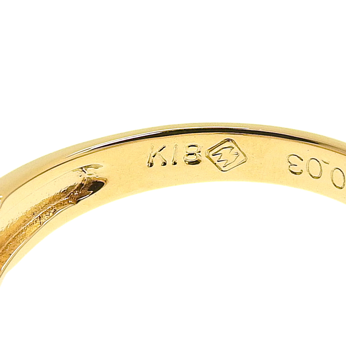 Sapphire Diamond Ring S0.18/D0.03 Yellow Gold K18YG 3.3g